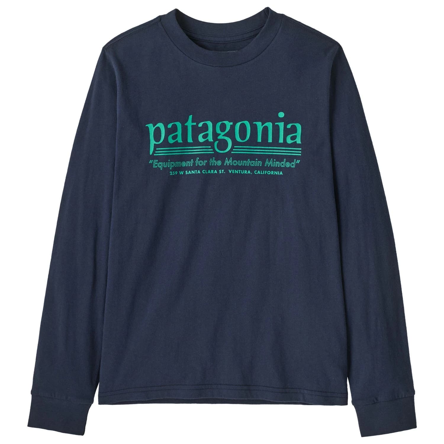 Детска блуза с дълъг ръкав Patagonia Kid's L/S Graphic T-Shirt Jumper - Hut Tripper: New Navy