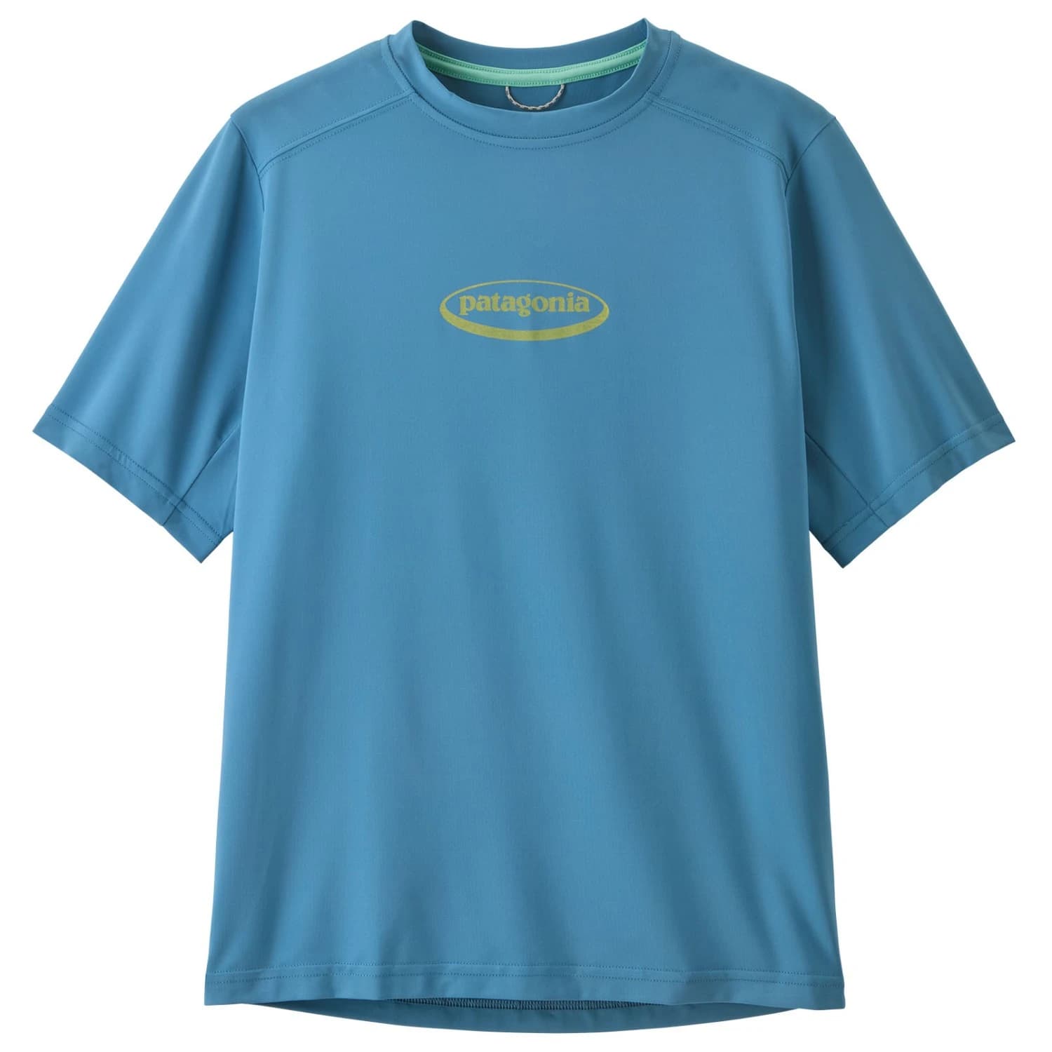 Детска плажна тениска от ликра Patagonia Kid's Cap SW T-Shirt Sport shirt - 95 Oval Logo: Shore Blue