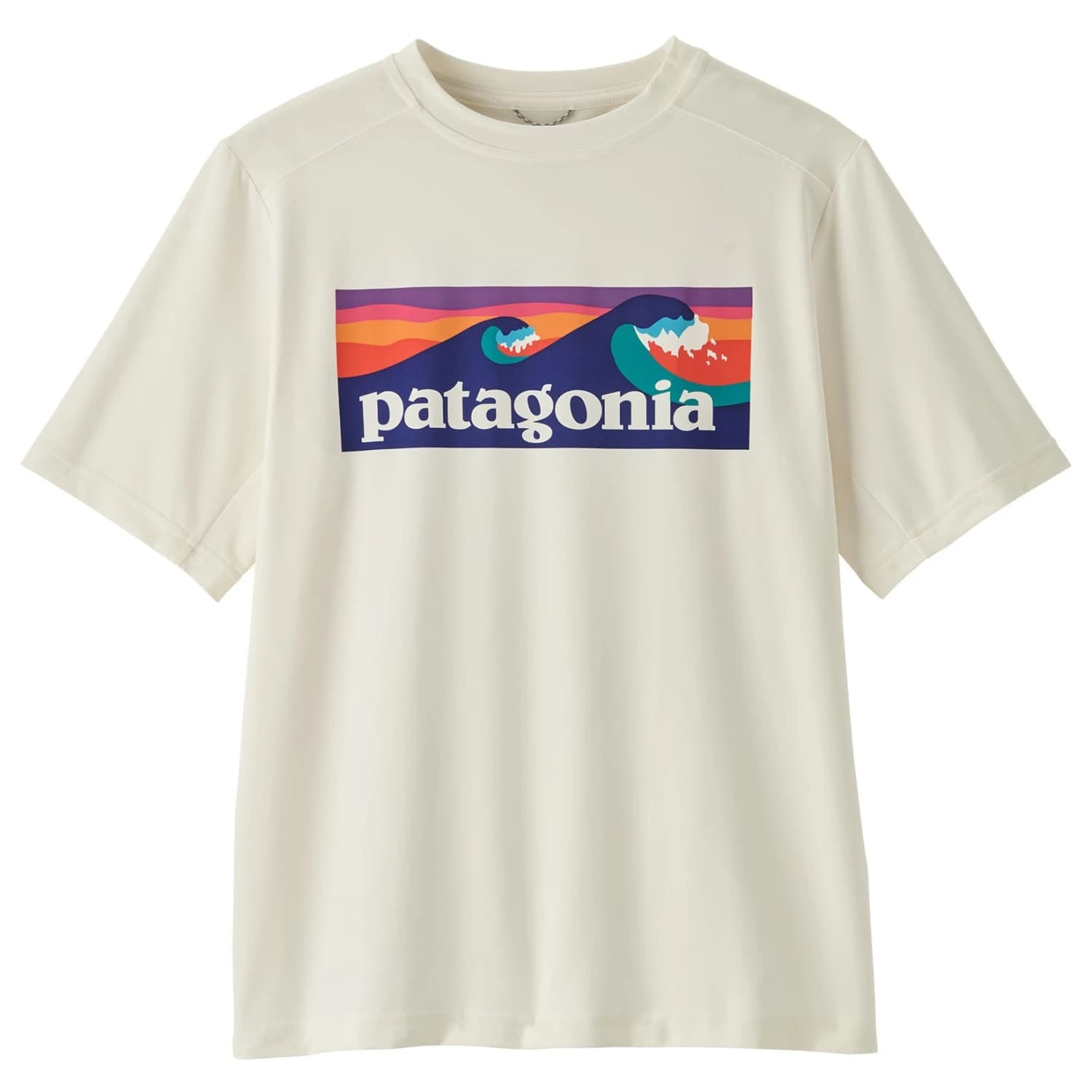 Детска плажна тениска от ликра Patagonia Kid's Cap SW T-Shirt Sport shirt - Boardshort Logo: White