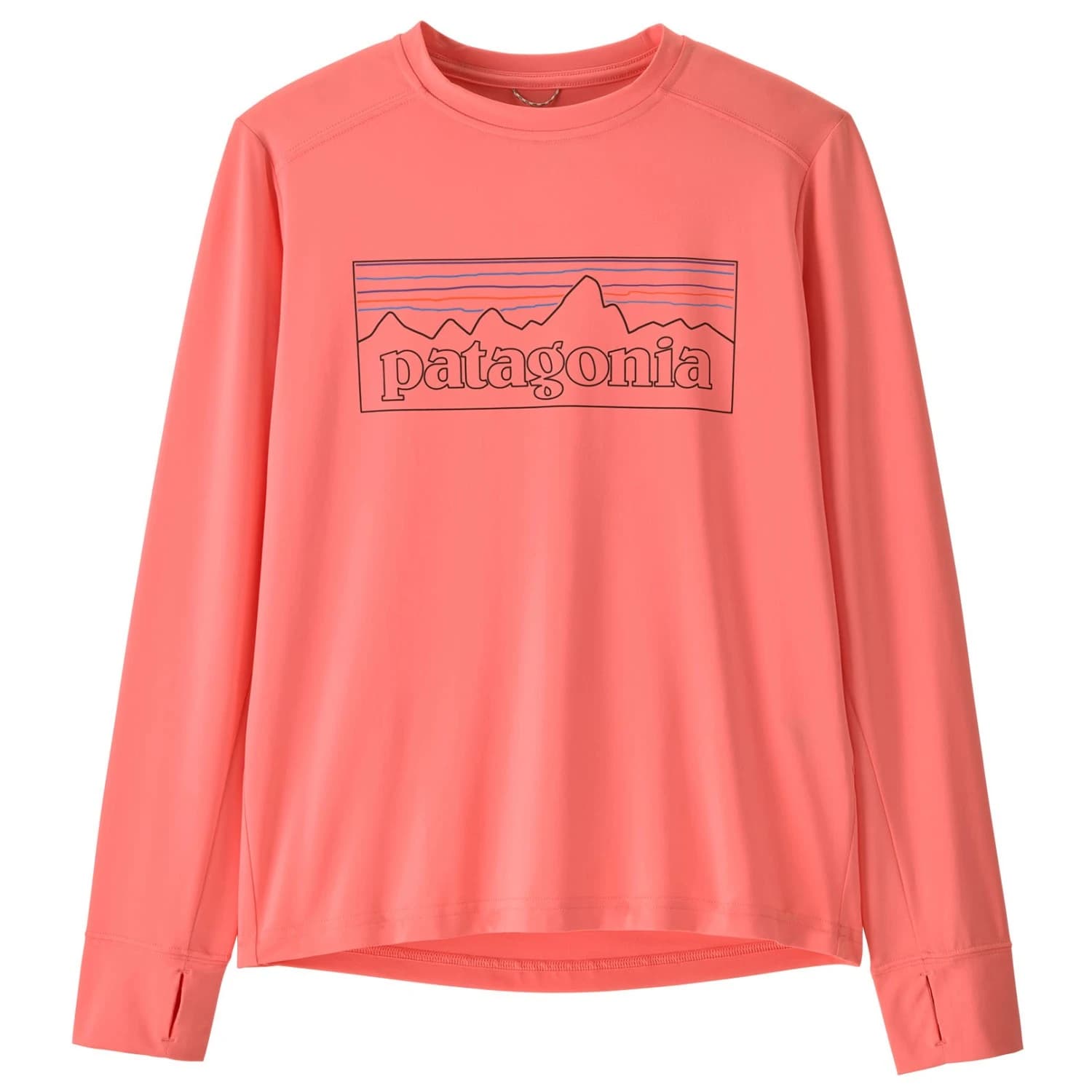 Детска спортна тениска Patagonia Kid's L/S Cap SW T-Shirt Sport shirt - P-6 Outline: Pickled Pink