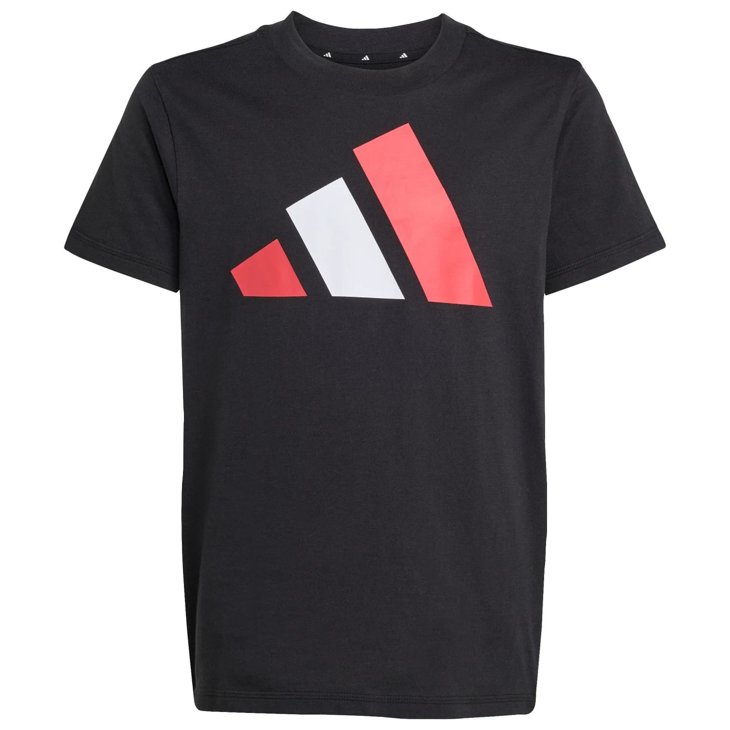 Детска тениска adidas Kid's Bold Tee 160 T-shirt - Black / Pure Ruby / White