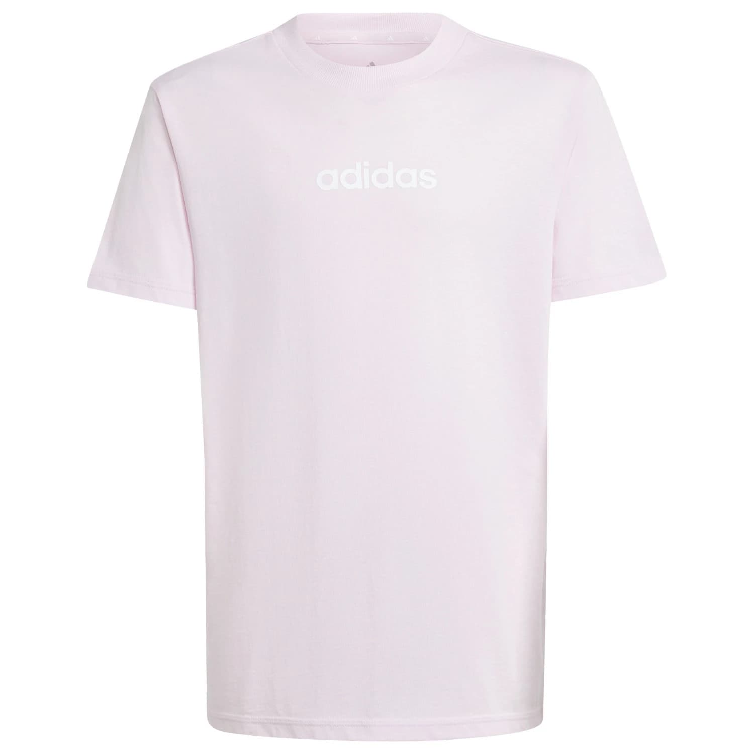 Детска тениска adidas Kid's Linear Tee 160 T-shirt - Clear Pink / White