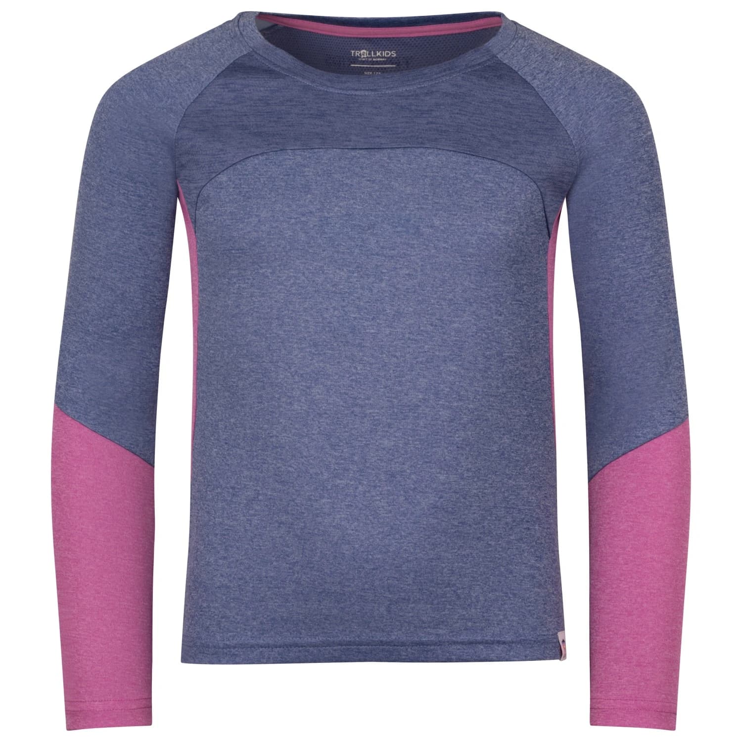 Детска спортна тениска Trollkids Girl's Seiland Longsleeve Sport shirt - Violet Blue / Mallow Pink