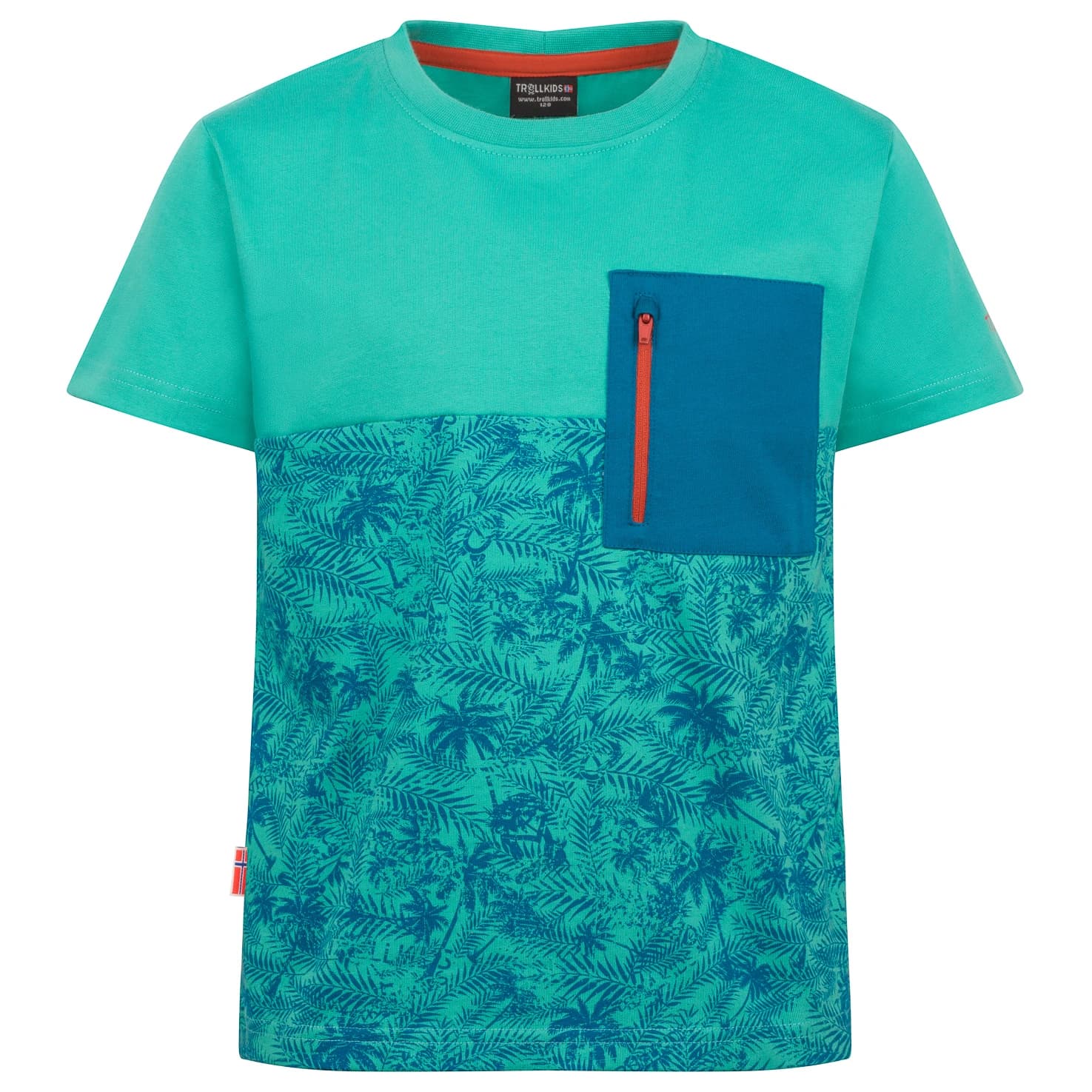 Детска тениска Trollkids Kid's Flakstad T T-shirt - Blue Coral