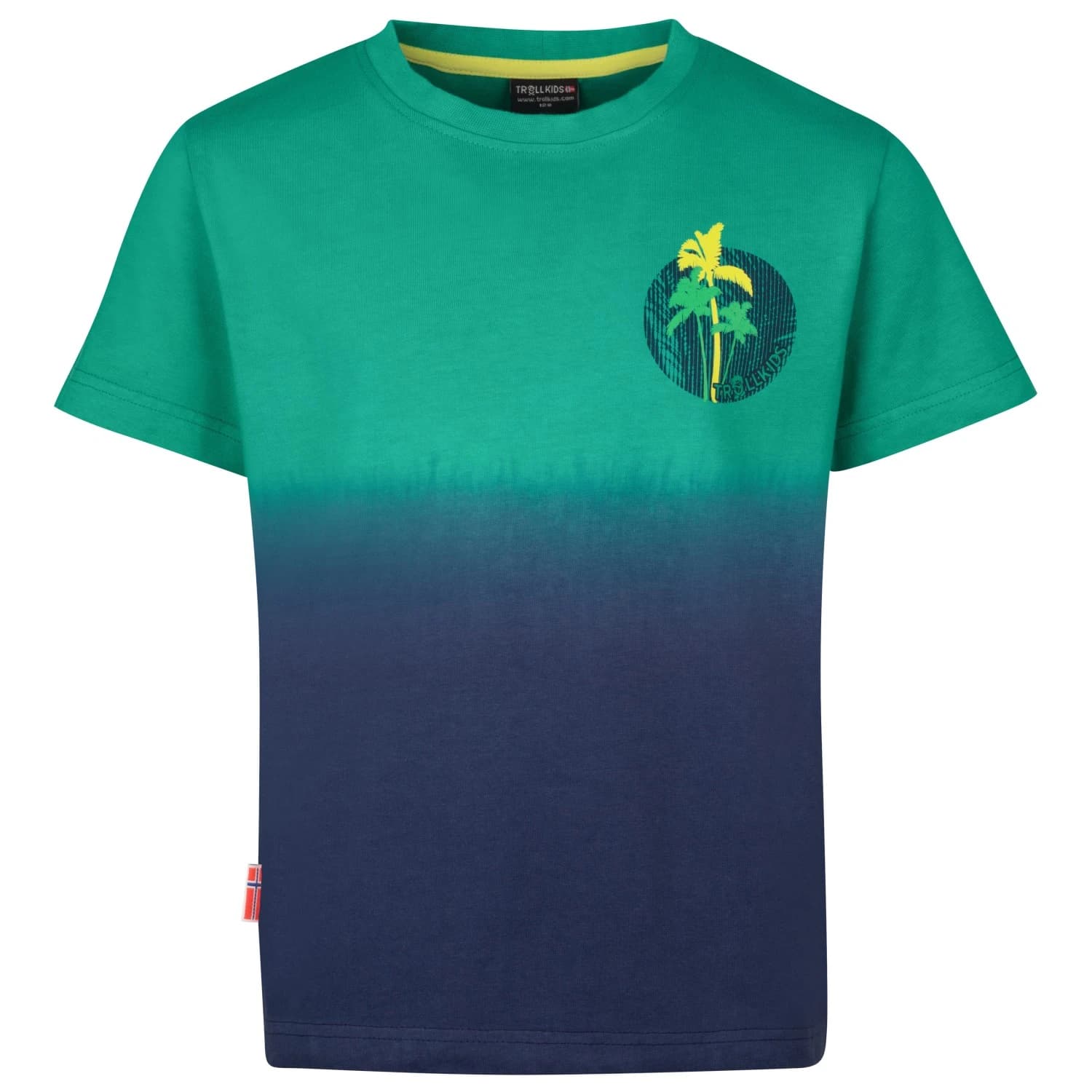 Детска тениска Trollkids Kid's Yttersand Beach T T-shirt - Pepper Green / Mystic Blue