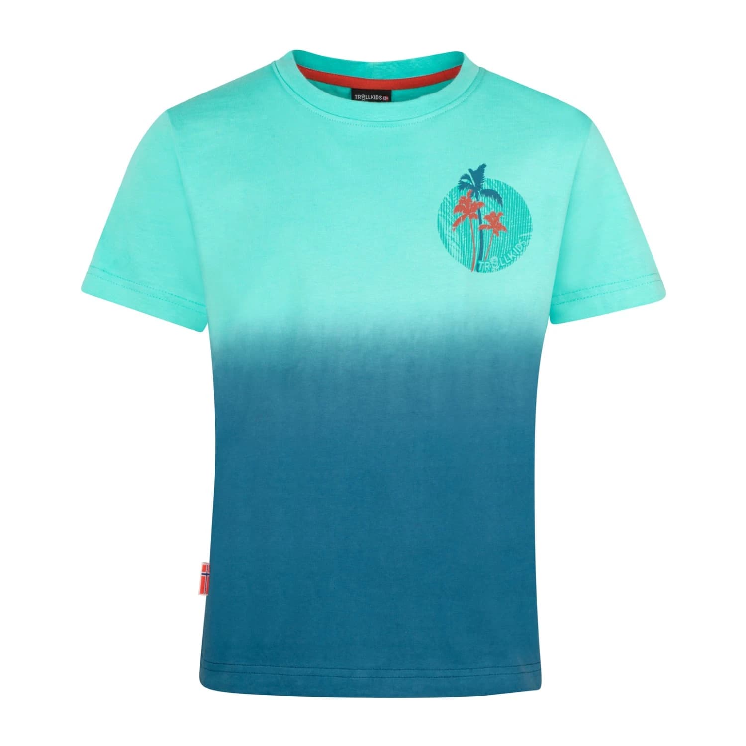 Детска тениска Trollkids Kid's Yttersand Beach T T-shirt - Summernight Blue / Blue Coral