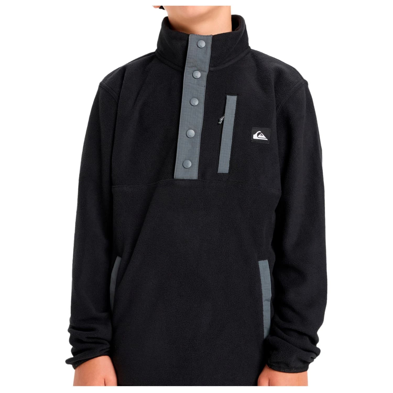 Детски поларен пуловер Quiksilver Kid's No Destination Half Snap Fleece jumper - Black