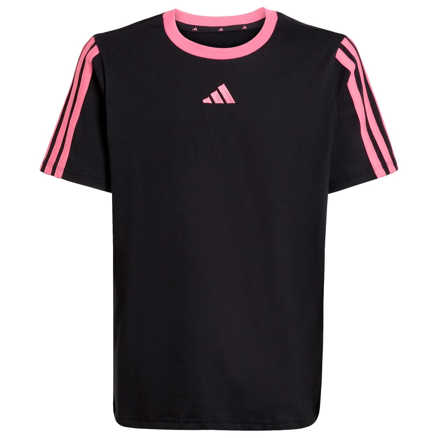 Тениска adidas Girl's 3-Stripes Essentials T-Shirt - Black / Pink Fusion