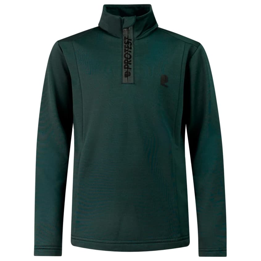Детски поларен пуловер Protest Kid's PRTRewillowy 1/4 Zip Active Top Fleece jumper - Kombu Green