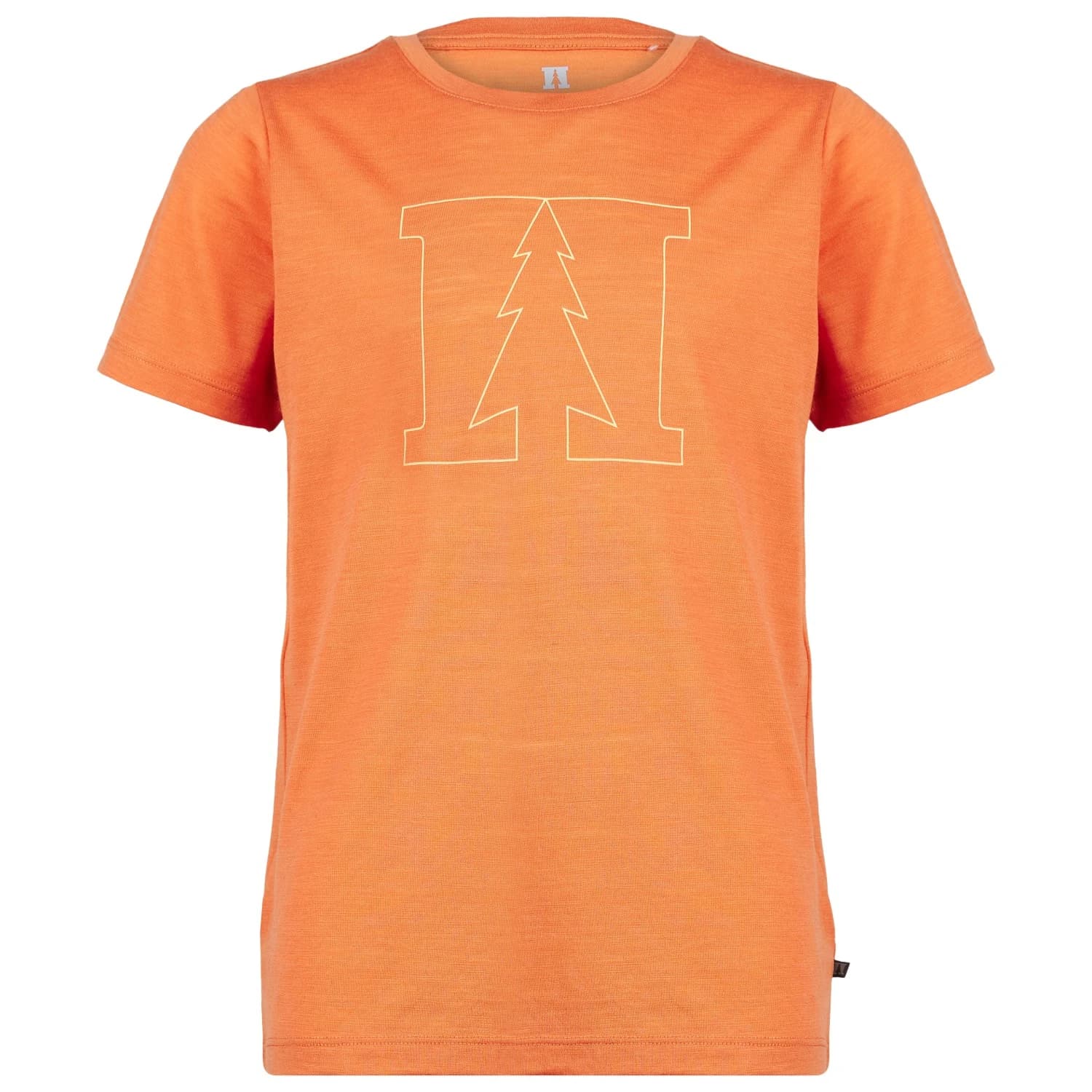 Детска мериносова блуза Heber Peak Kid's MerinoMix150 PineconeHe. Print T-Shirt Merino shirt - Sunset Orange