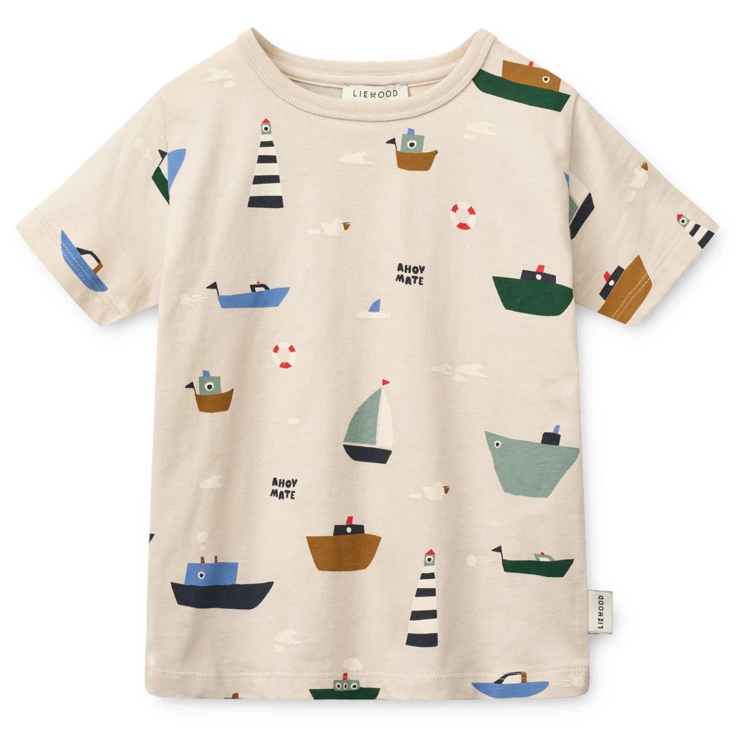 Детска тениска LIEWOOD Kid's Apia Printed Shortsleeve T-Shirt - Sailing / Sandy