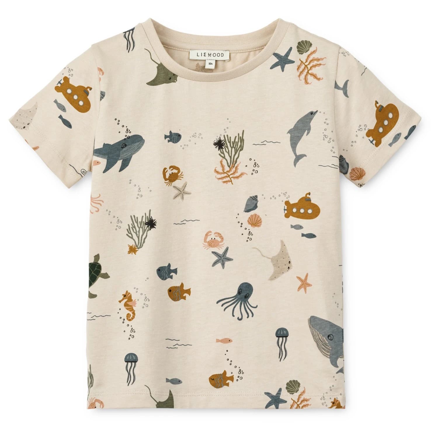Детска тениска Liewood Kid's Apia Printed Shortsleeve T-Shirt - Sea Creature / Sandy