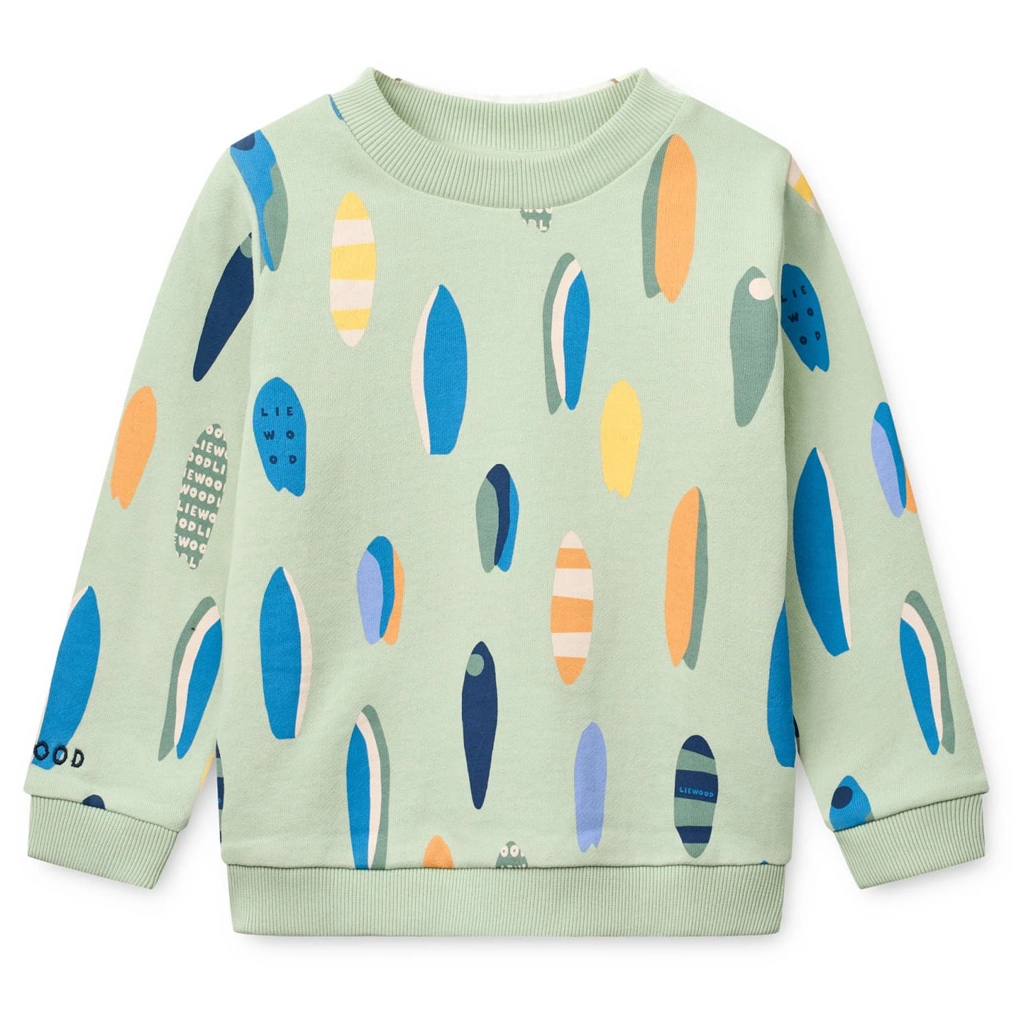 Детски пуловер LIEWOOD Kid's Thora Printed Sweatshirt Jumper - Boards / Light Peppermint