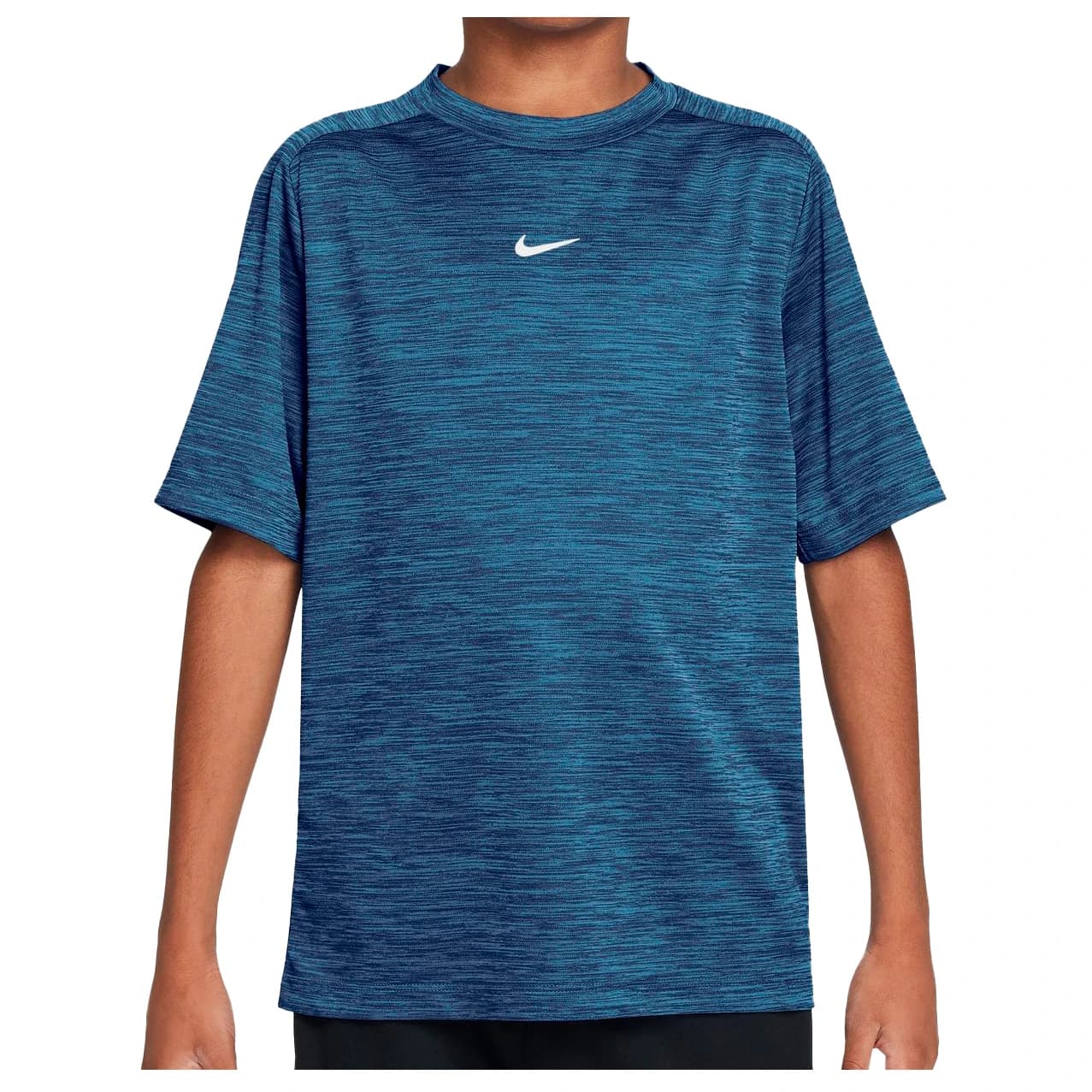 Детска тениска Nike Kid's Dri-Fit Multi S/S Top LBR Heather T-shirt - Midnight Navy / Football Blue / White