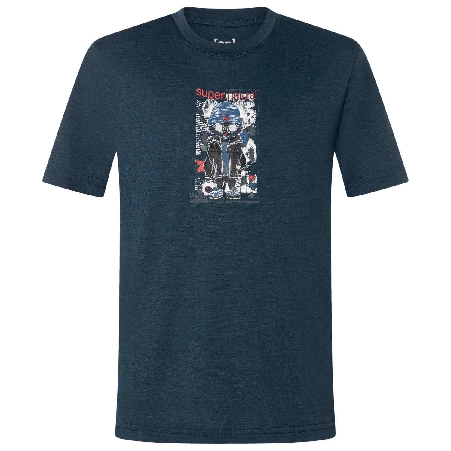 Детска мериносова блуза super.natural Kid's Crazy Mouse Tee Merino shirt - Blueberry / Various