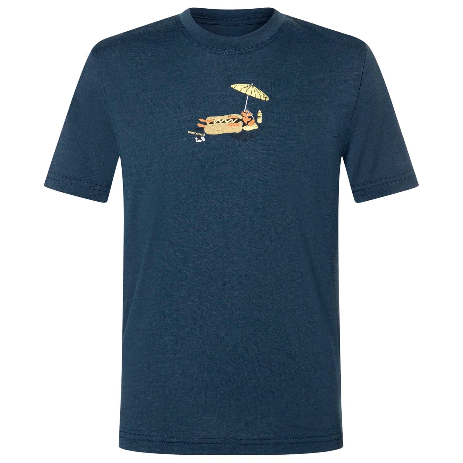 Детска мериносова блуза super.natural Kid's Hot Dog Tee Merino shirt - Blueberry / Various
