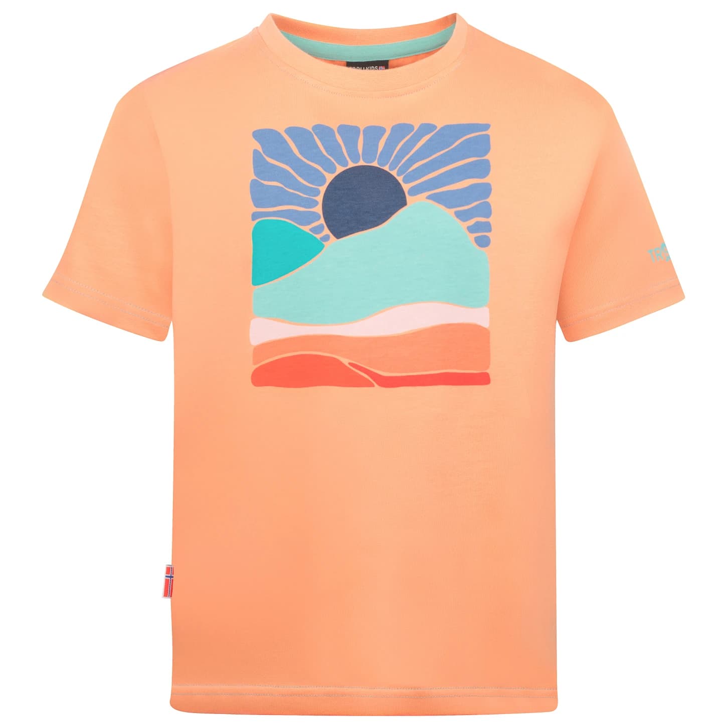 Детска тениска Trollkids Girl's Falketind T T-shirt - Coral Haze