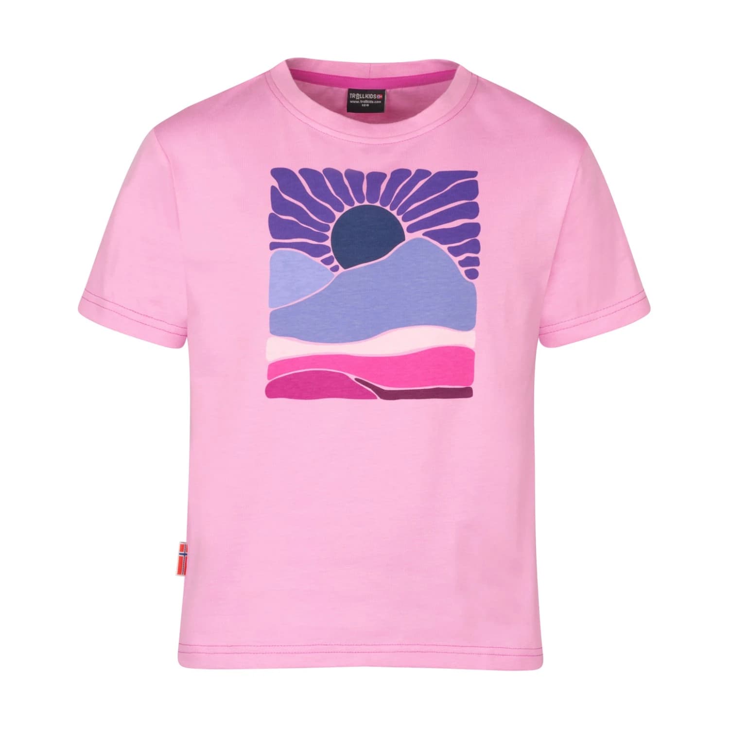 Детска тениска Trollkids Girl's Falketind T T-shirt - Wild Rose