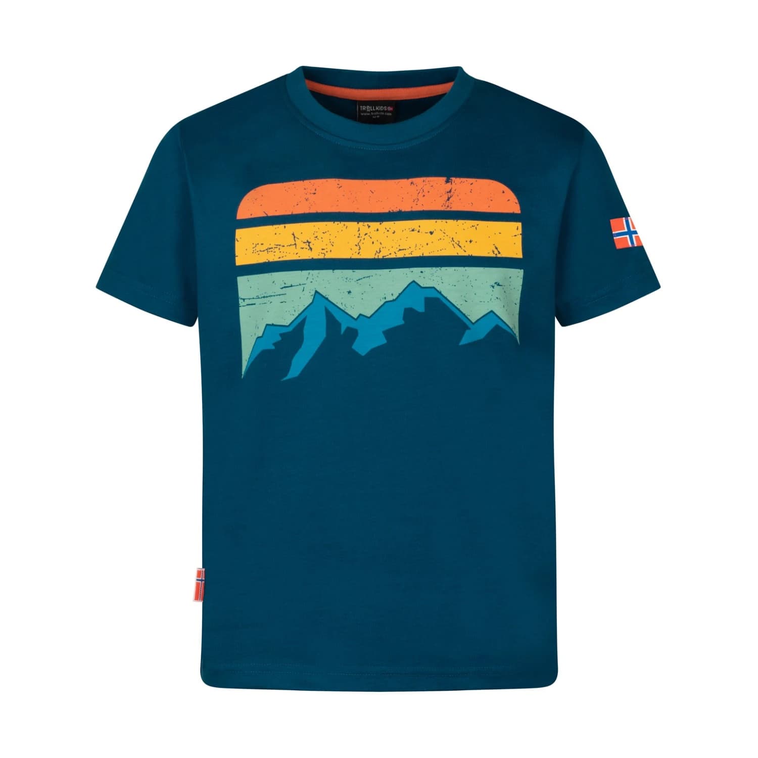 Детска тениска Trollkids Kid's Falketind T T-shirt - Madeira Blue