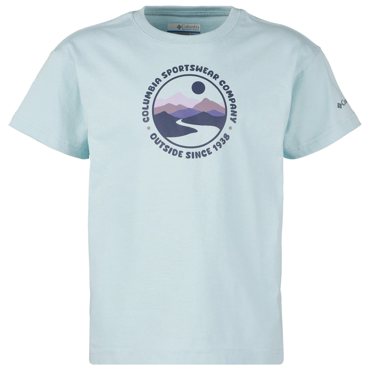 Детска тениска Columbia Kid's Mission Lake II S/S Graphic Shirt T-shirt - Marine Light / Bubbly Scoped View