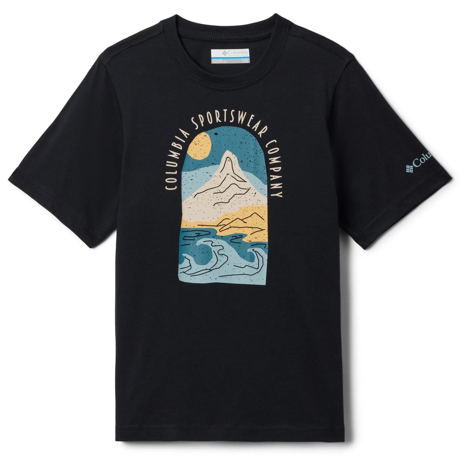 Детска тениска Columbia Kid's Valley Creek II S/S Graphic Shirt T-shirt - Black / Cozy Coastline