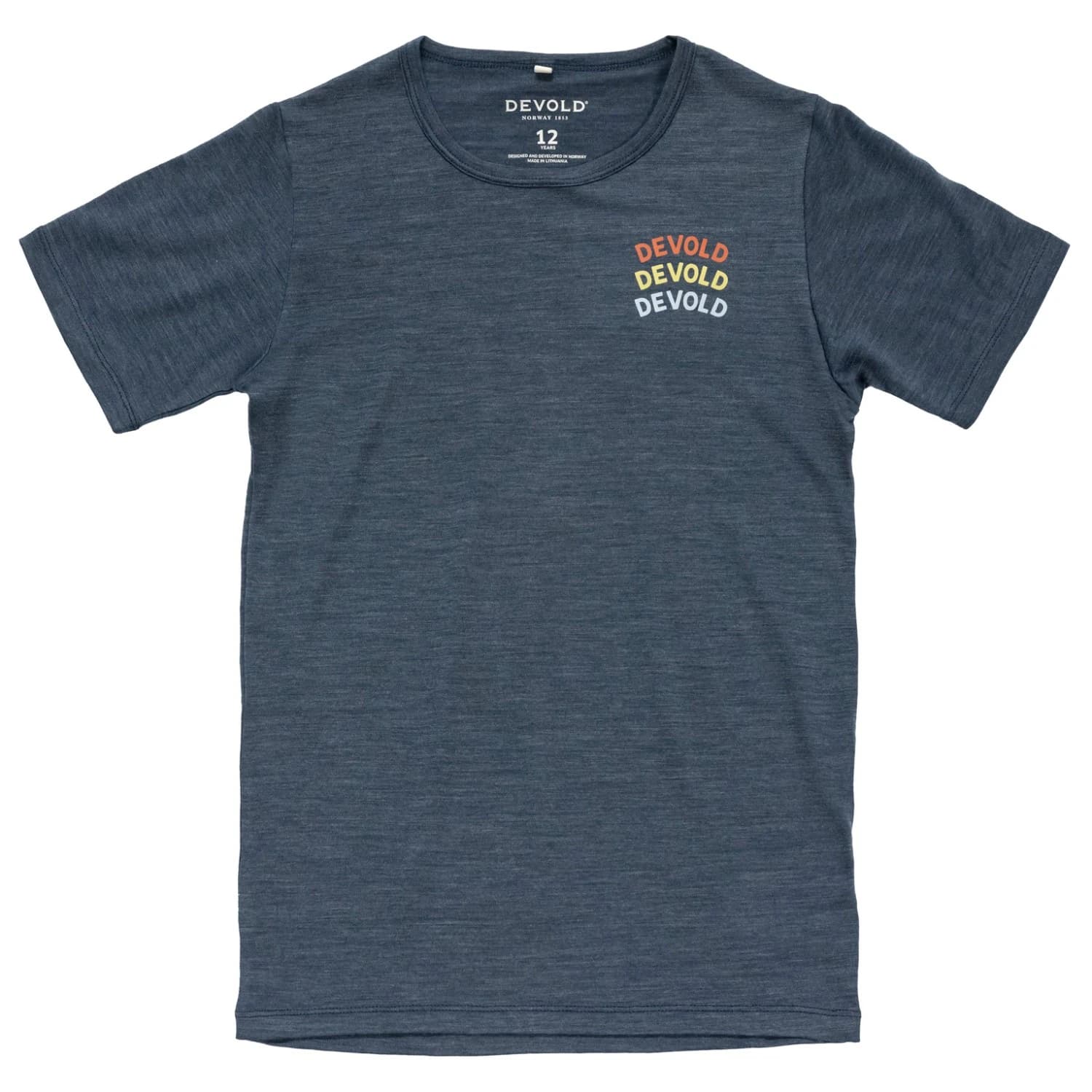 Детска мериносова блуза Devold Kid's Active Devold Legacy Tee Merino shirt - Night