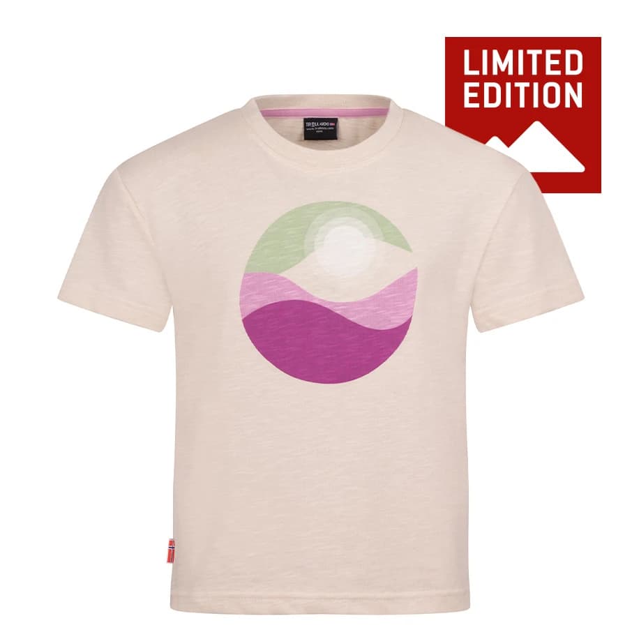 Детска тениска Trollkids Girl's Halsafjord T Exclusive T-shirt - Sandstone