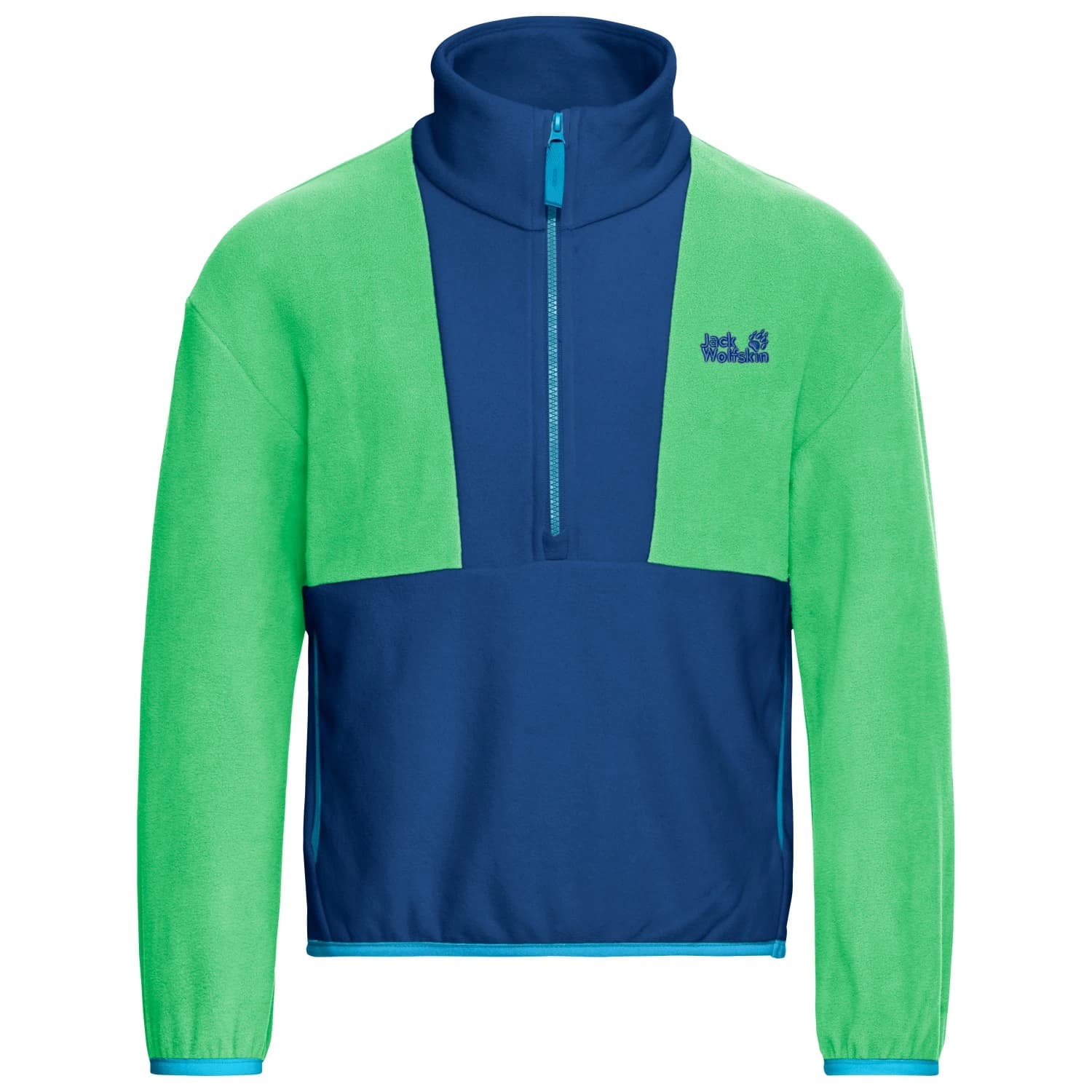 Детски поларен пуловер Jack Wolfskin Kid's Colorblock Taunus Halfzip Fleece jumper - Blue Orchid