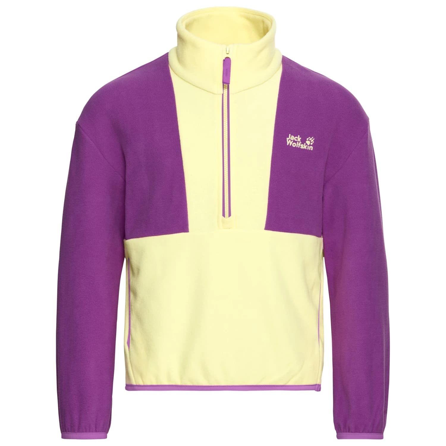 Детски поларен пуловер Jack Wolfskin Kid's Colorblock Taunus Halfzip Fleece jumper - Daisy