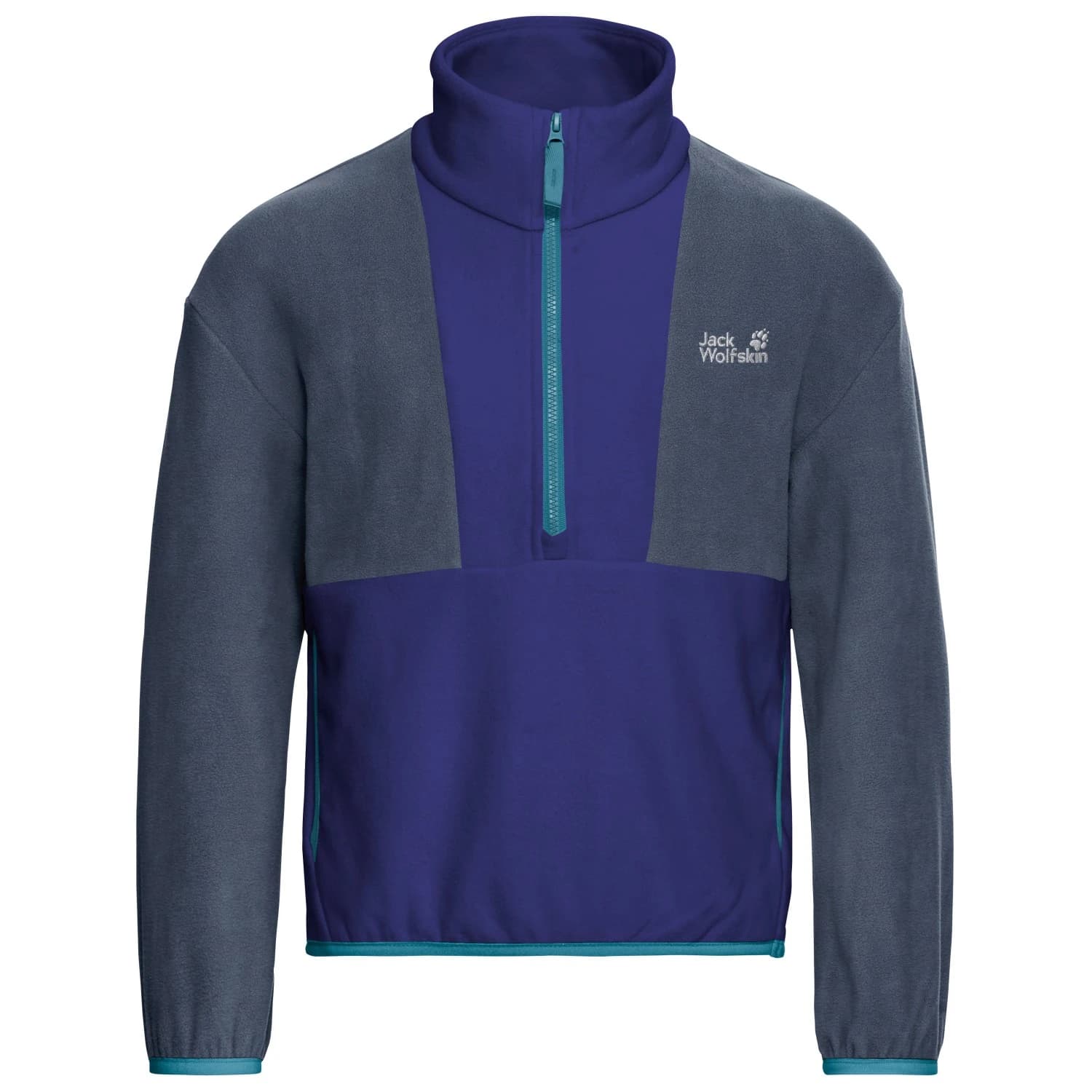 Детски поларен пуловер Jack Wolfskin Kid's Colorblock Taunus Halfzip Fleece jumper - Glow Ink