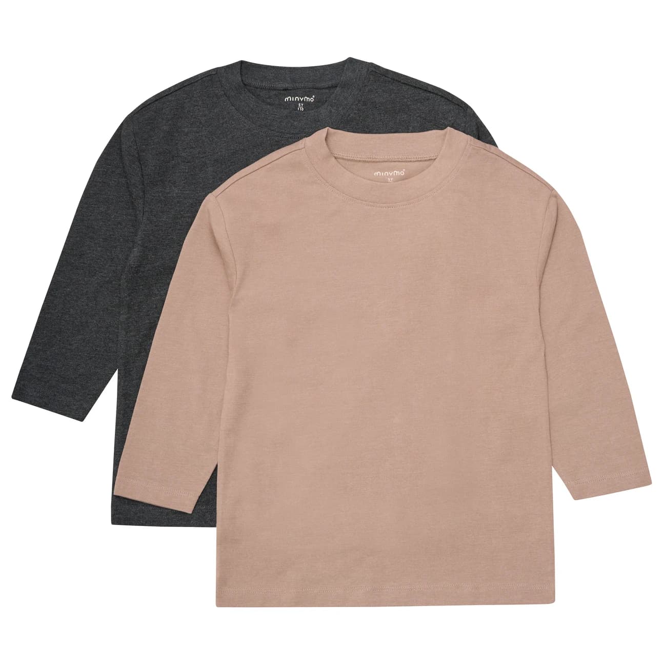 Детска блуза с дълъг ръкав Minymo Kid's T-Shirt L/S Loose Fit (2-Pack) Longsleeve - Fossil