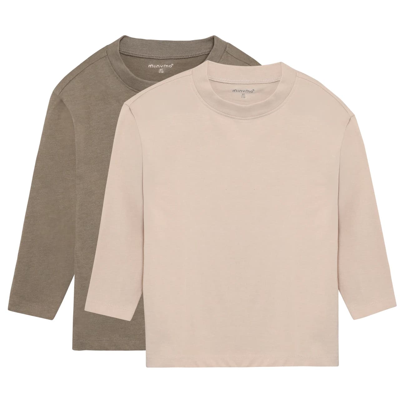 Детска блуза с дълъг ръкав Minymo Kid's T-Shirt L/S Loose Fit (2-Pack) Longsleeve - Vetiver
