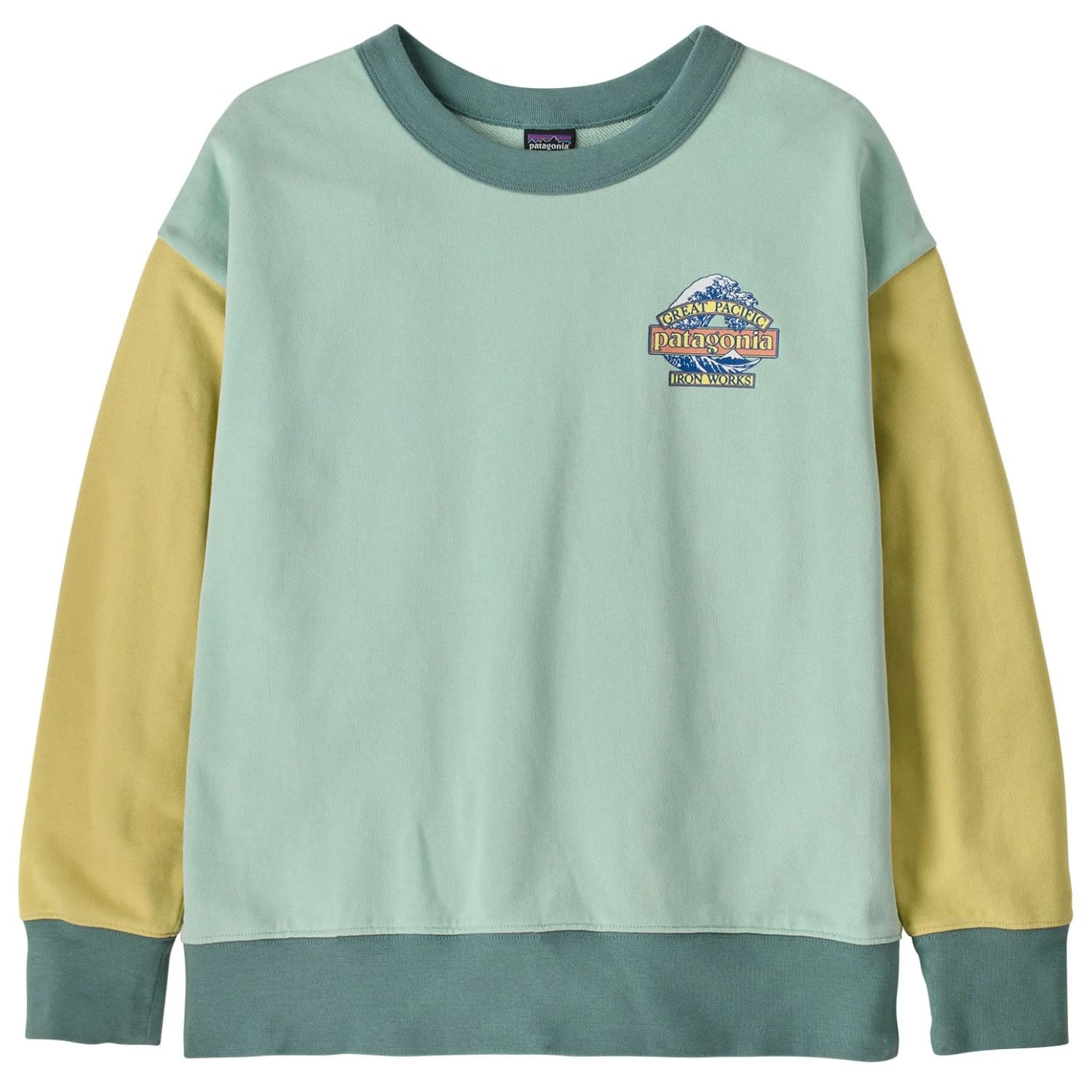 Детски пуловер Patagonia Kid's Crew Sweatshirt Jumper - Great Waves: Thin Ice