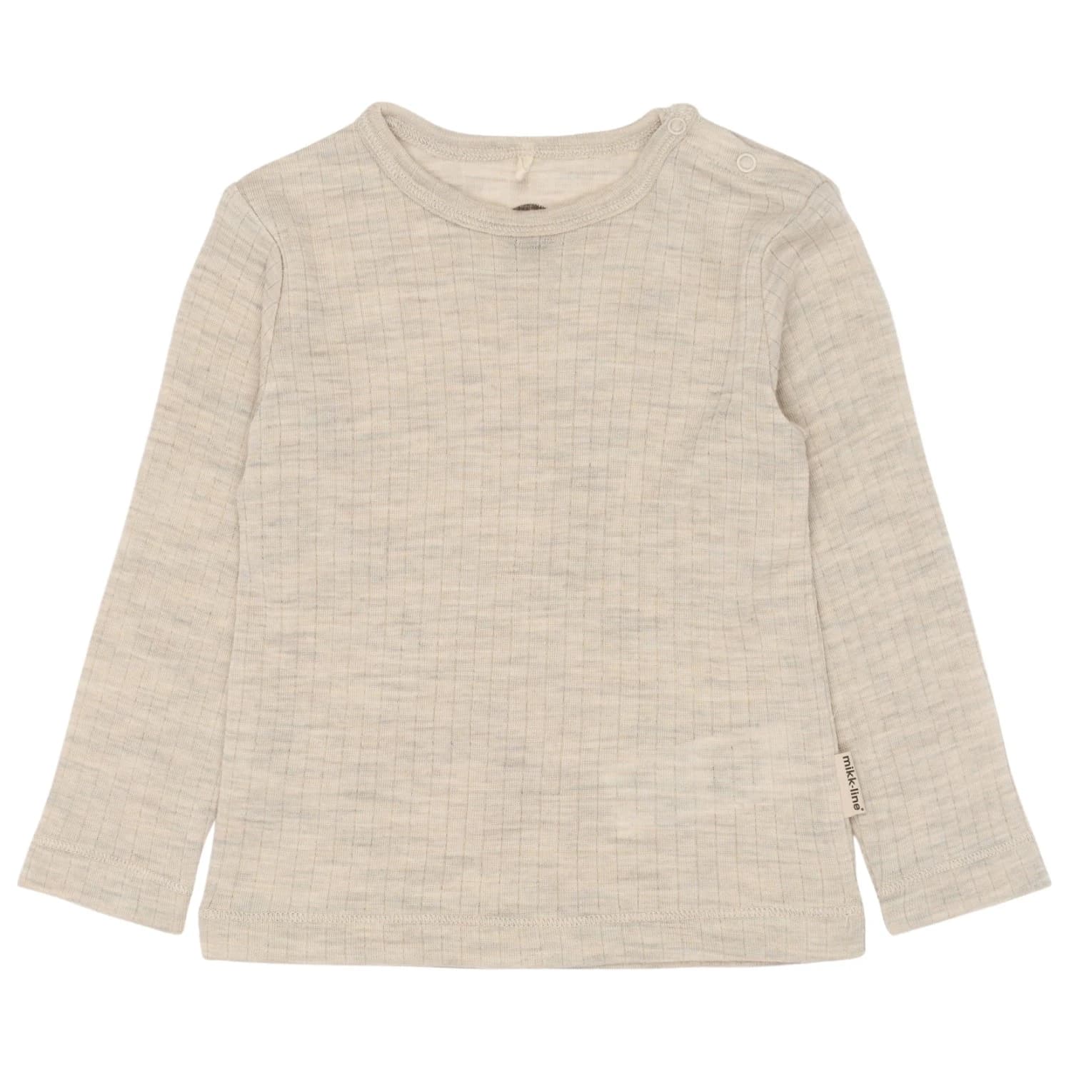 Детски вълнен пуловер Mikk-Line Small Kid's Merino Wool L/S Top Merino longsleeve - Melange Offwhite