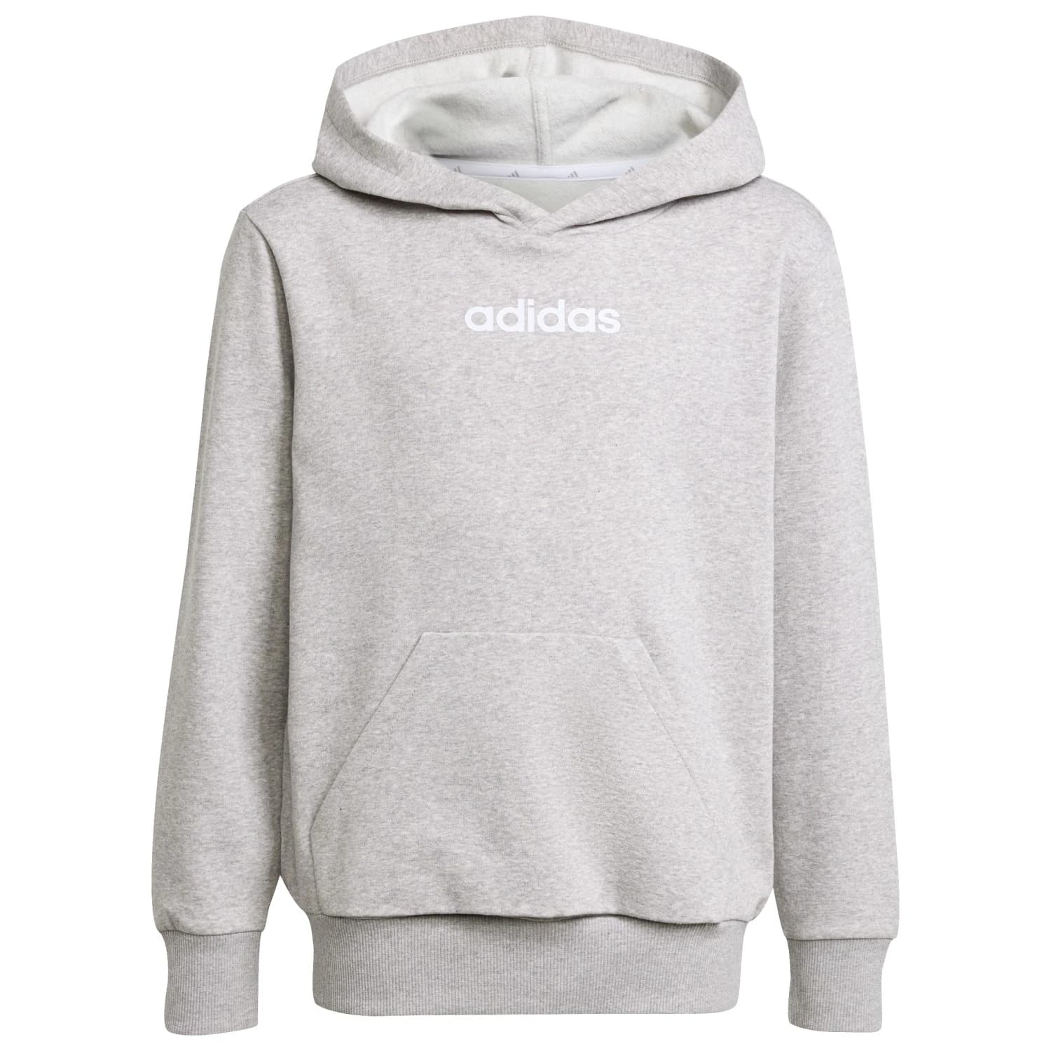 Детски суичър adidas Kid's LIN FL Hoody Hoodie - Medium Grey Heather / White
