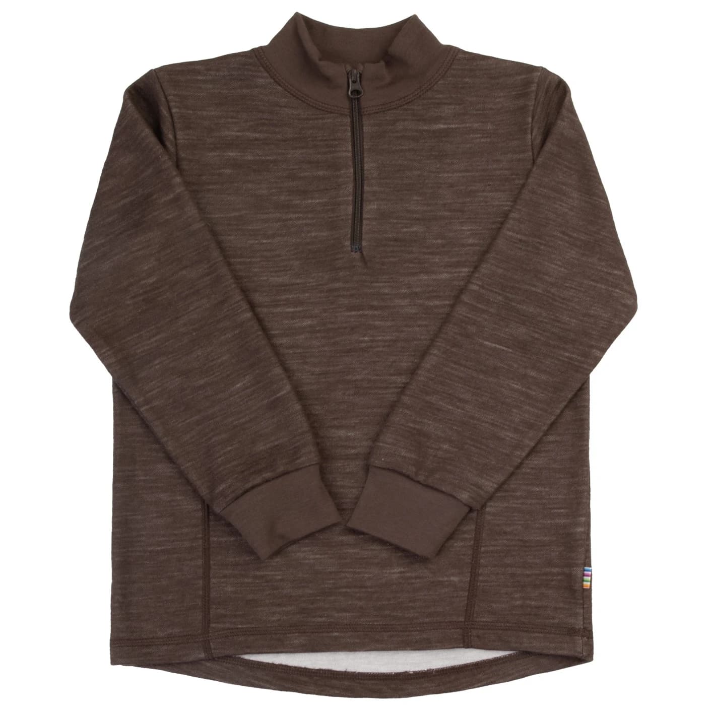 Детски вълнен пуловер Joha Kid's Blouse with Zipper Merino jumper - Dark Brown
