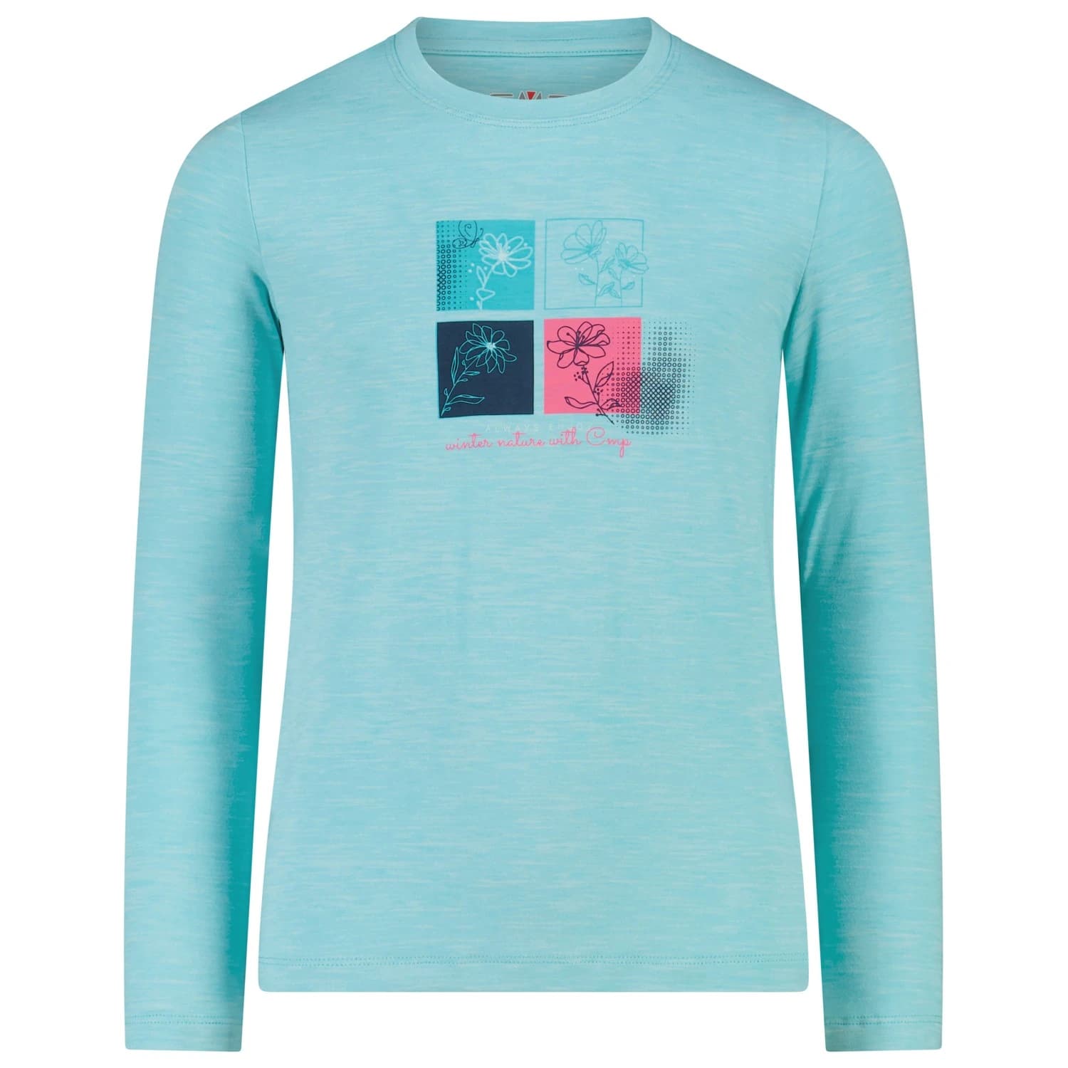 Спортна тениска CMP Girl's T-Shirt 36N2895 Longsleeve - Aquarius Melange