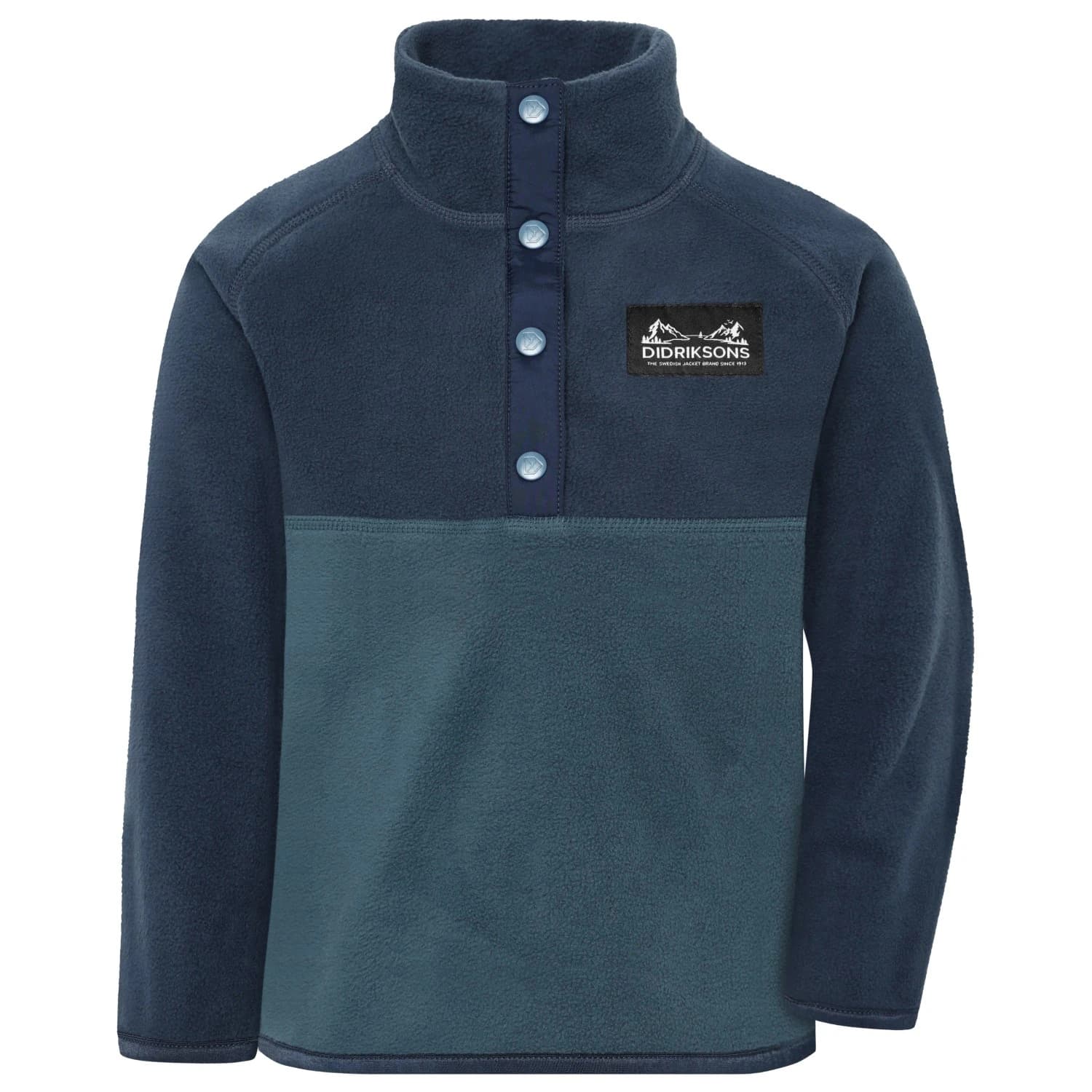 Детски поларен пуловер Didriksons Kid's Monte Half Button Fleece jumper - Mountain Blue
