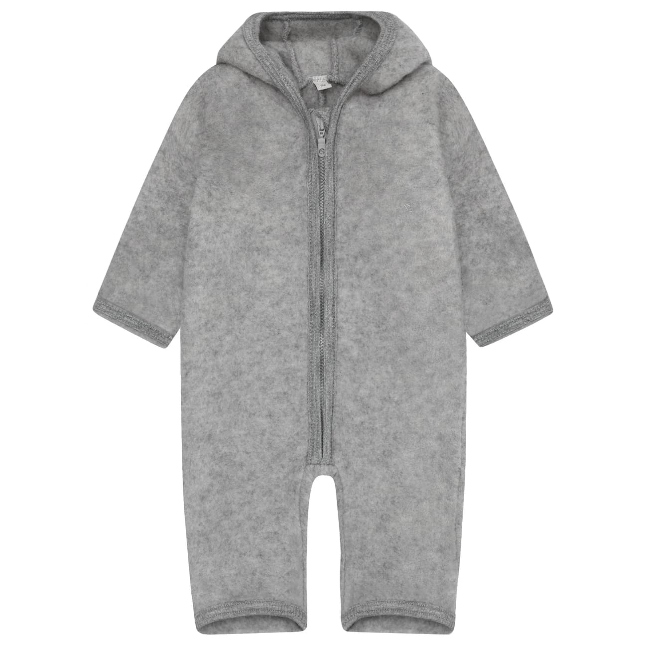 Детски цял костюм Huttelihut Kid's Pram Suit Ears Wool Fleece Overall - Medium Grey Melange