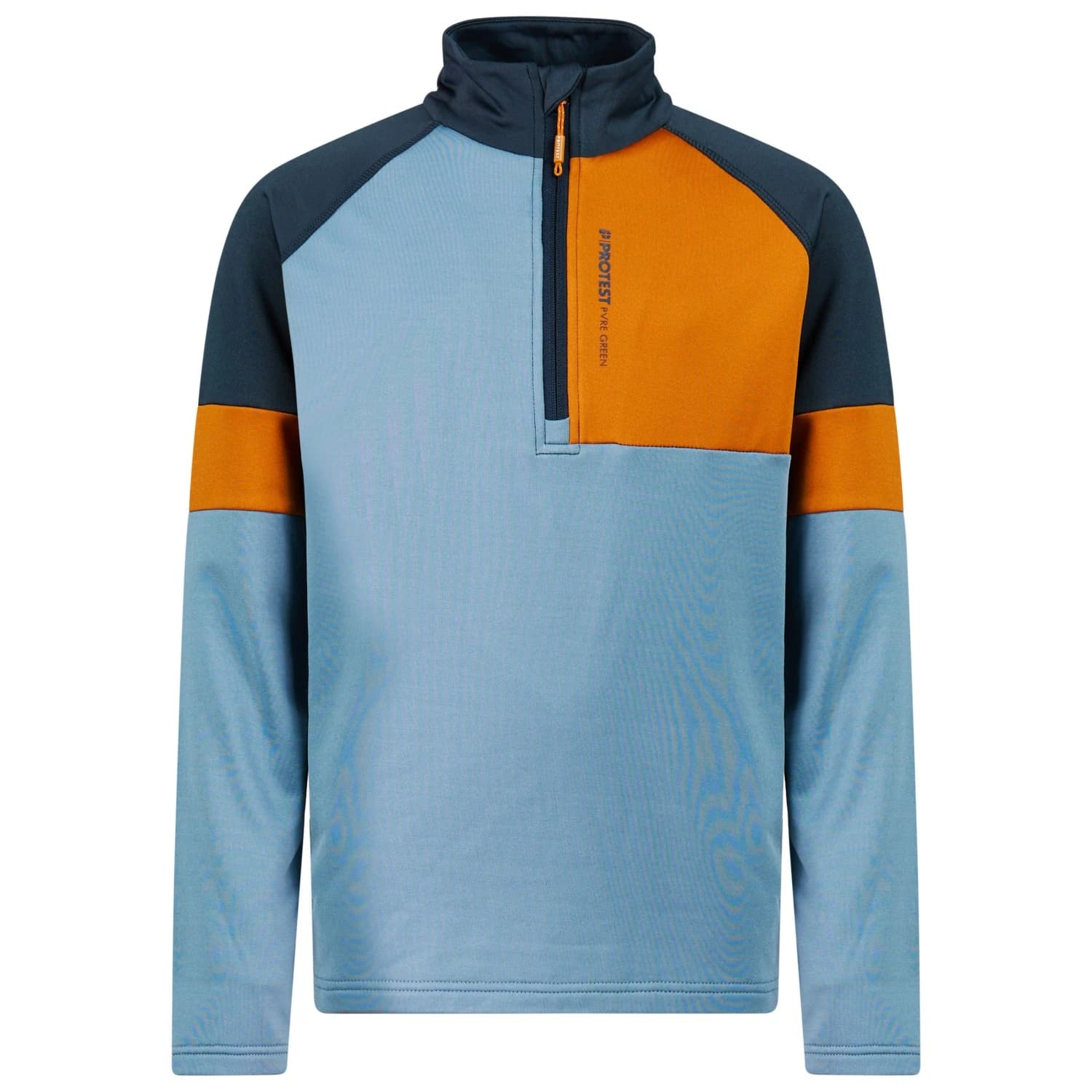 Детски поларен пуловер Protest Kid's PRTJohnson 1/4 Zip Active Top Fleece jumper - Stone Blue
