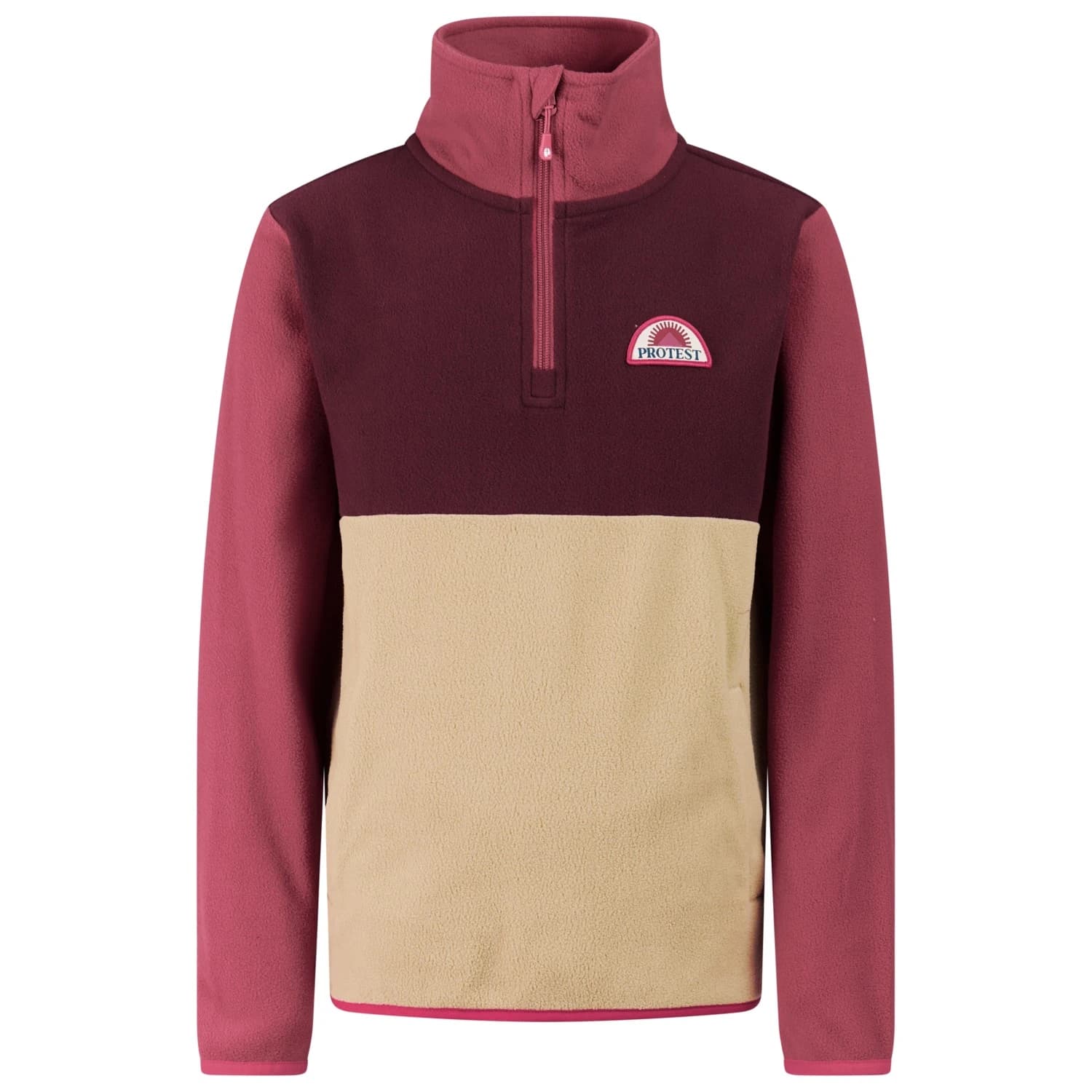 Детски поларен пуловер Protest Kid's PRTZiv 1/4 Zip Top Fleece jumper - Current Purple