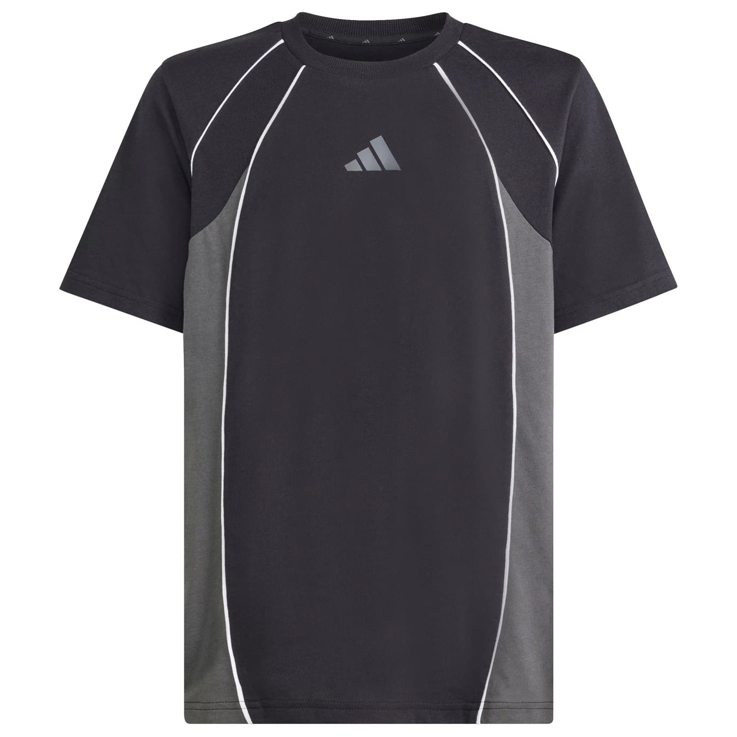 Детска тениска adidas Kid's Color Block T-Shirt - Black / Grey Six / White