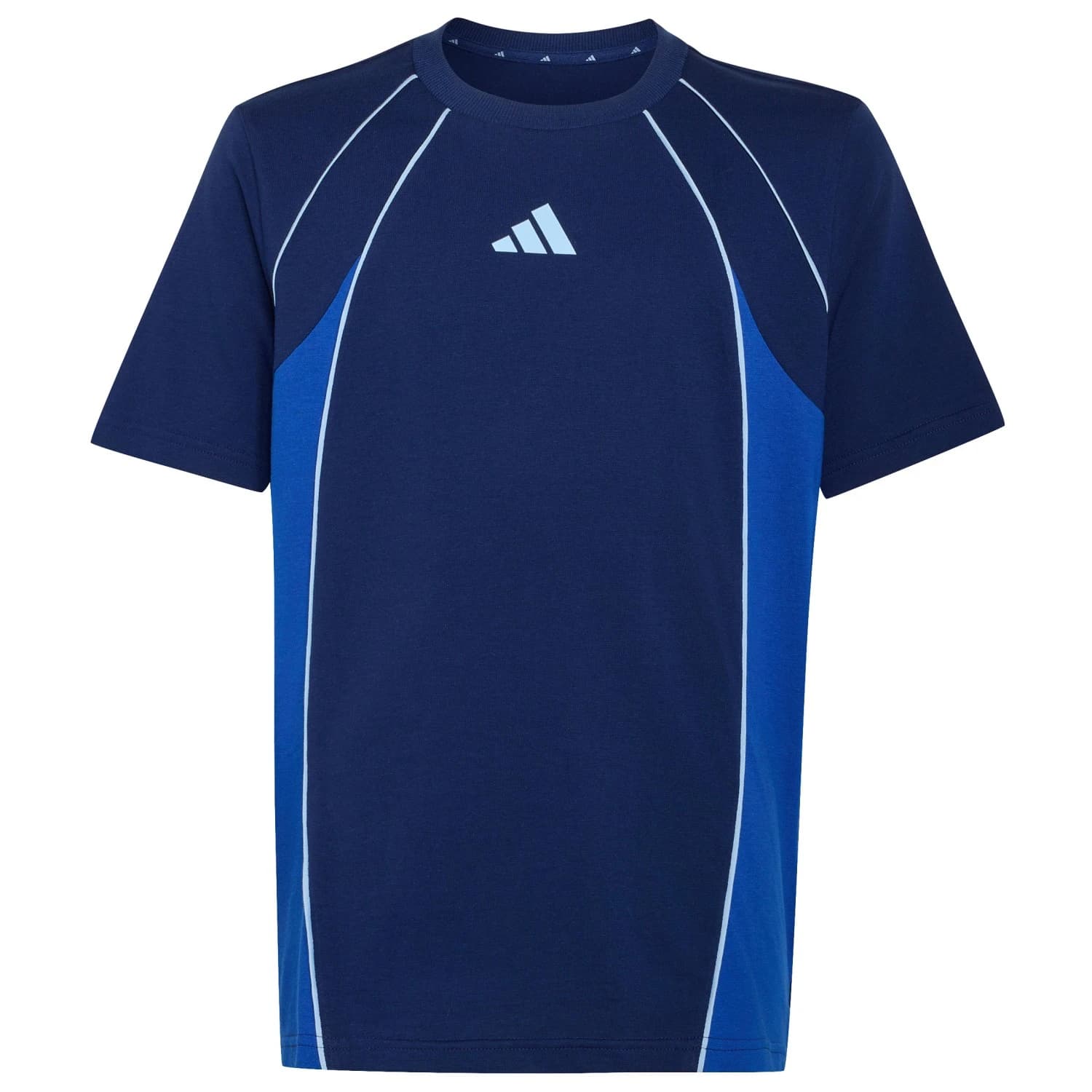 Детска тениска adidas Kid's Color Block T-Shirt - Dark Blue / Team Royal Blue / Glow Blue
