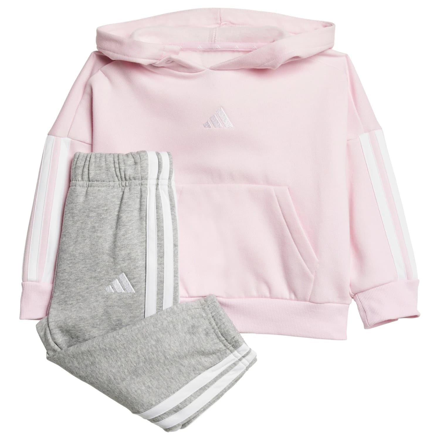 Детско яке за тренировка adidas Kid's Essentials Jogger Hooded Training jacket - Clear Pink / White