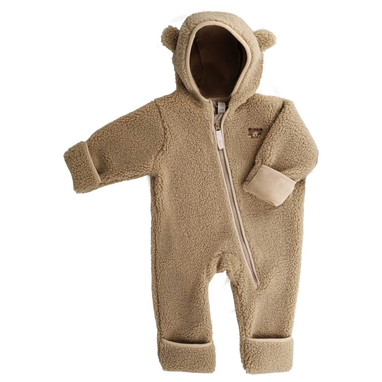 Цял костюм maximo Baby's Sherpa Overall Kapuze m. Öhrchen Bär Overall - Flanell