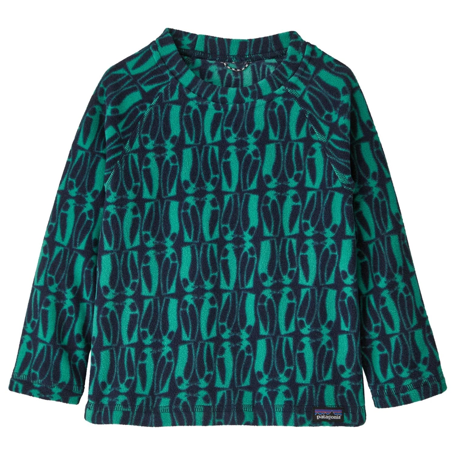 Поларен пуловер Patagonia Baby's Micro D Crew Fleece jumper - Geo Penguin: Solo Teal