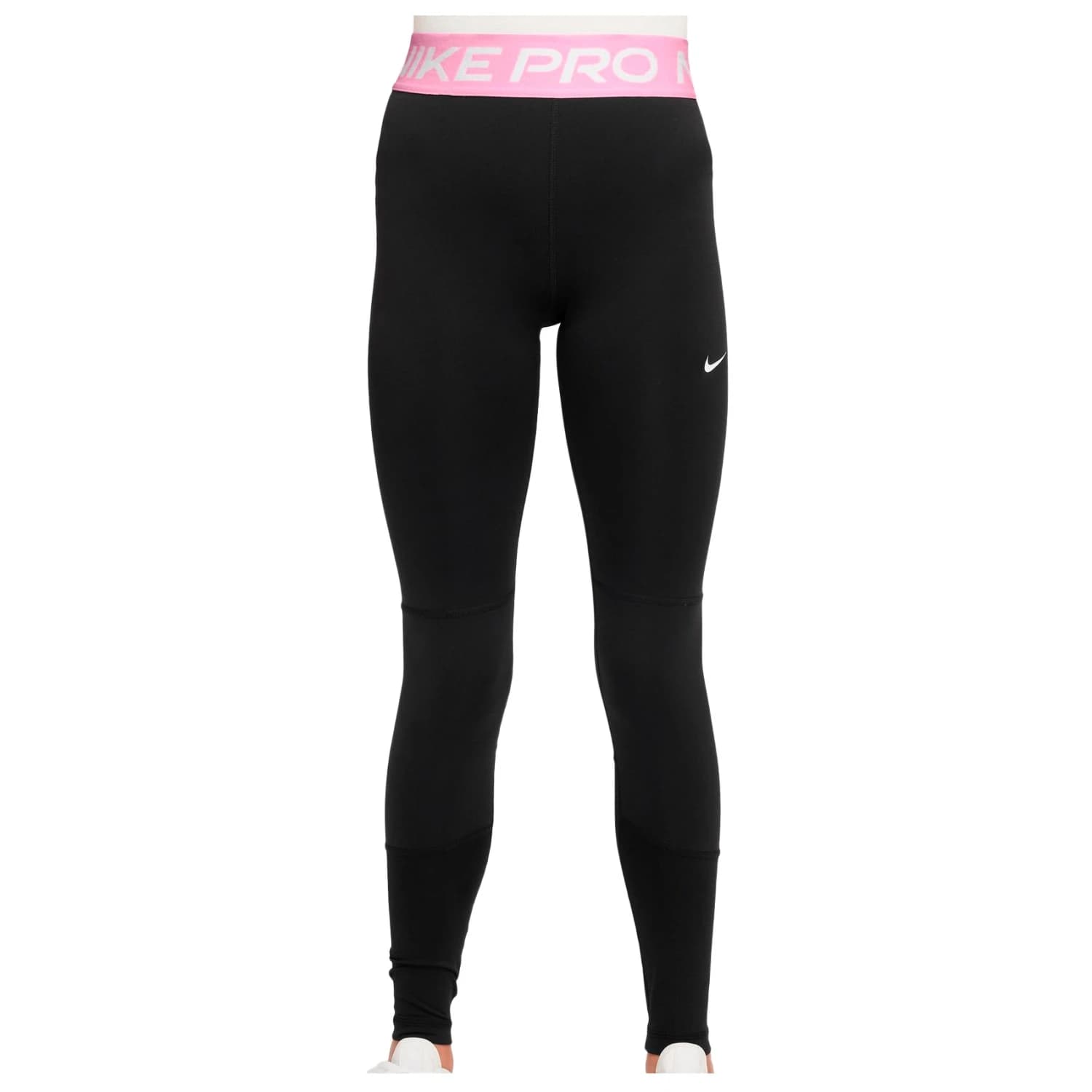 Детски клин Nike Big Kid's Pro Dri-Fit Leggings - Black / Pink Rise / White