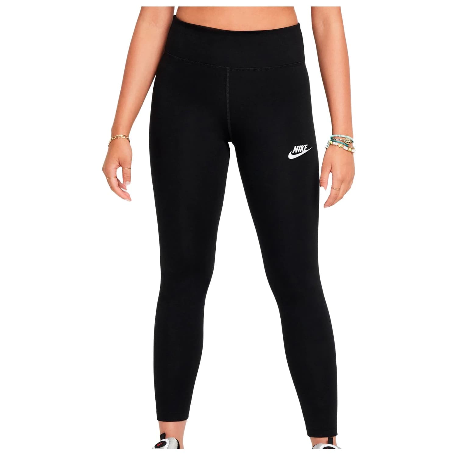 Клин Nike Girl's Sportswear Classic High-Waisted Leggings - Black / White