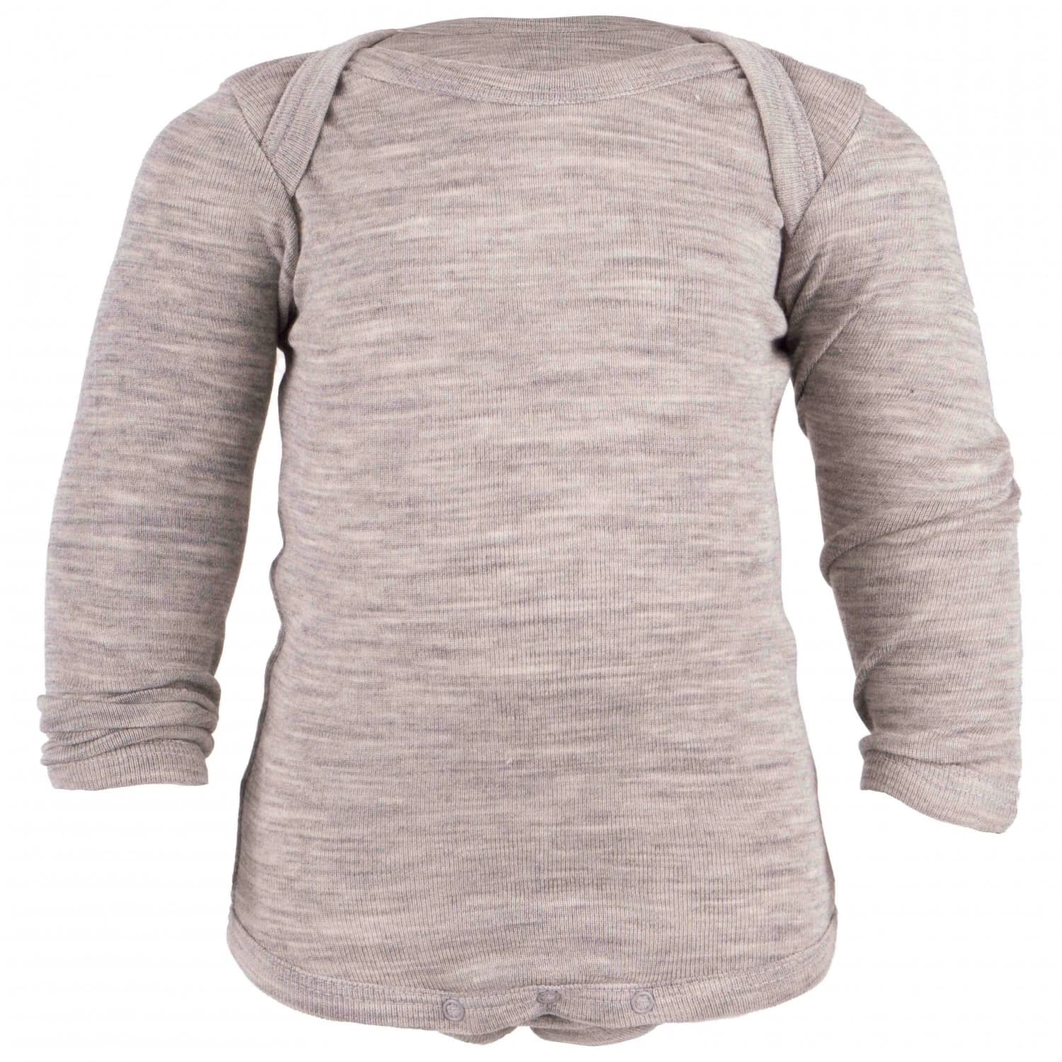 Мериносово термобельо Engel Baby Body L/S - Hellgrau Melange