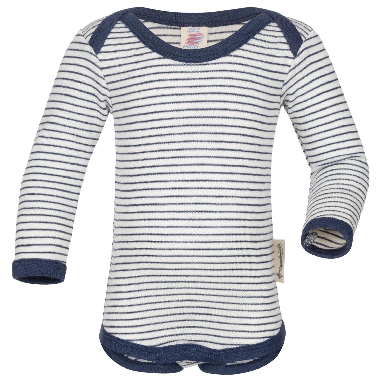 Мериносово термобельо Engel Baby Body L/S - Natur / Marine